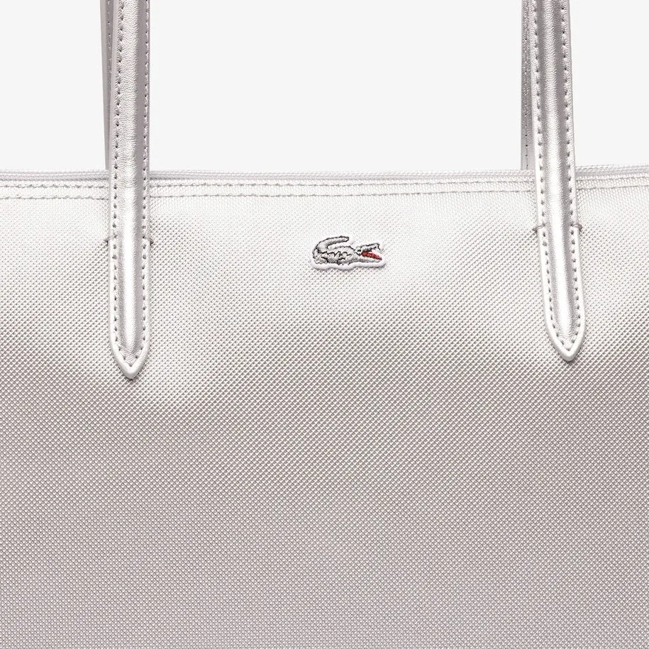 L.12.12 Coated Canvas Large Tote Bag Silver