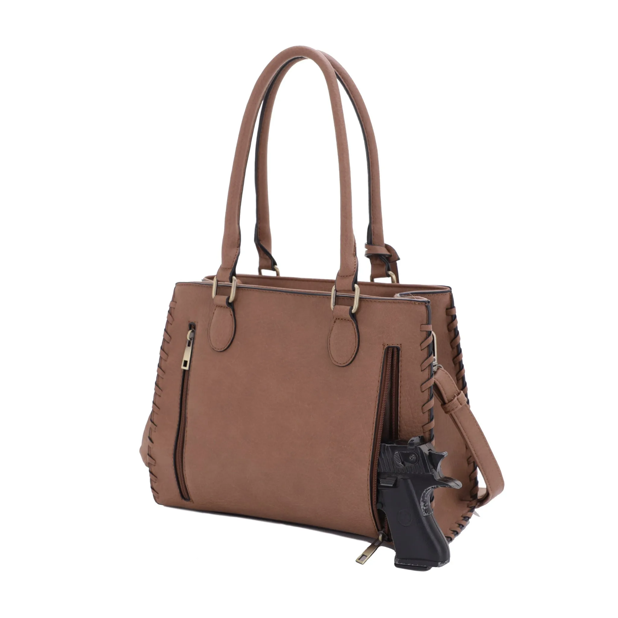 Lioness Concealed Carry Satchel Bag with Tassel