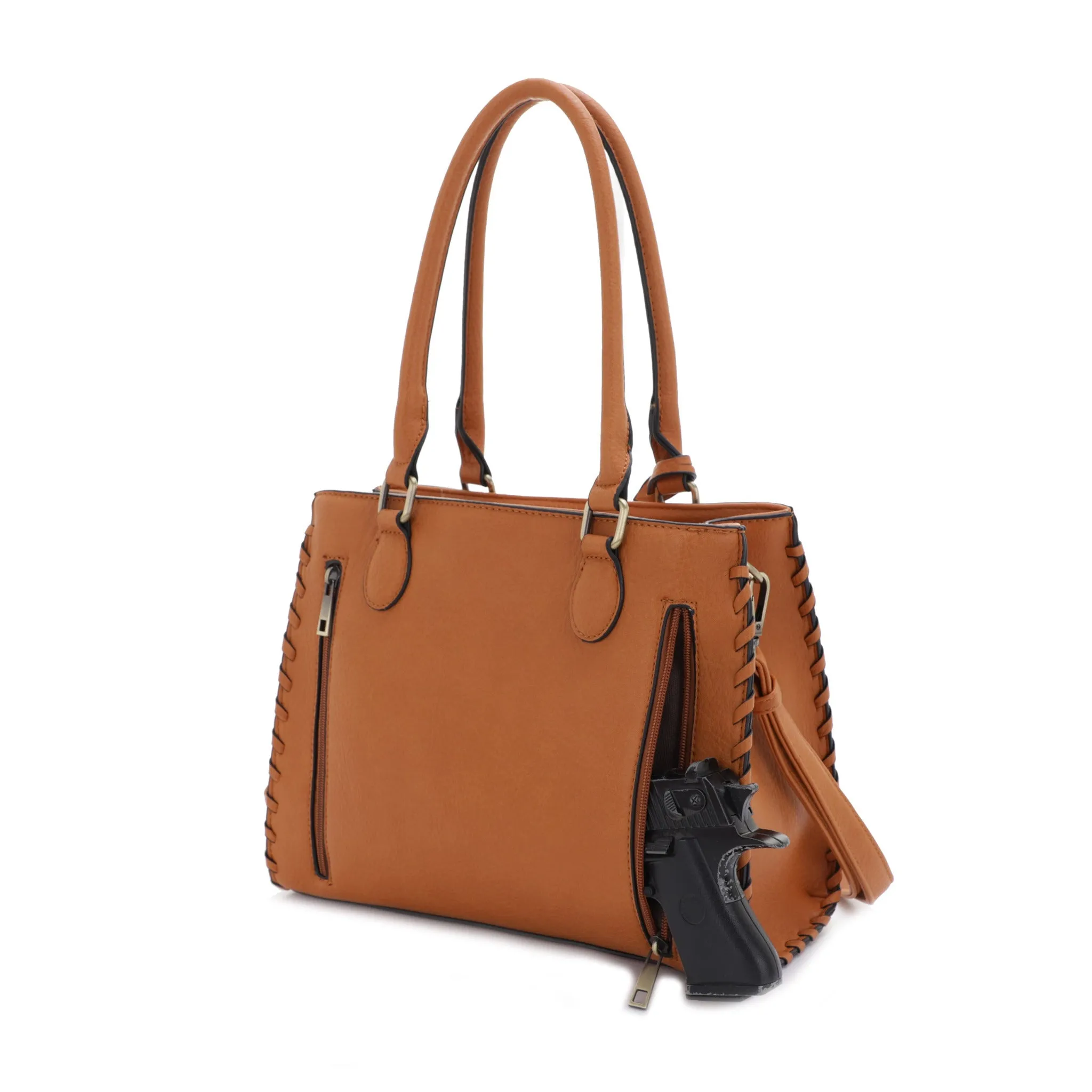 Lioness Concealed Carry Satchel Bag with Tassel