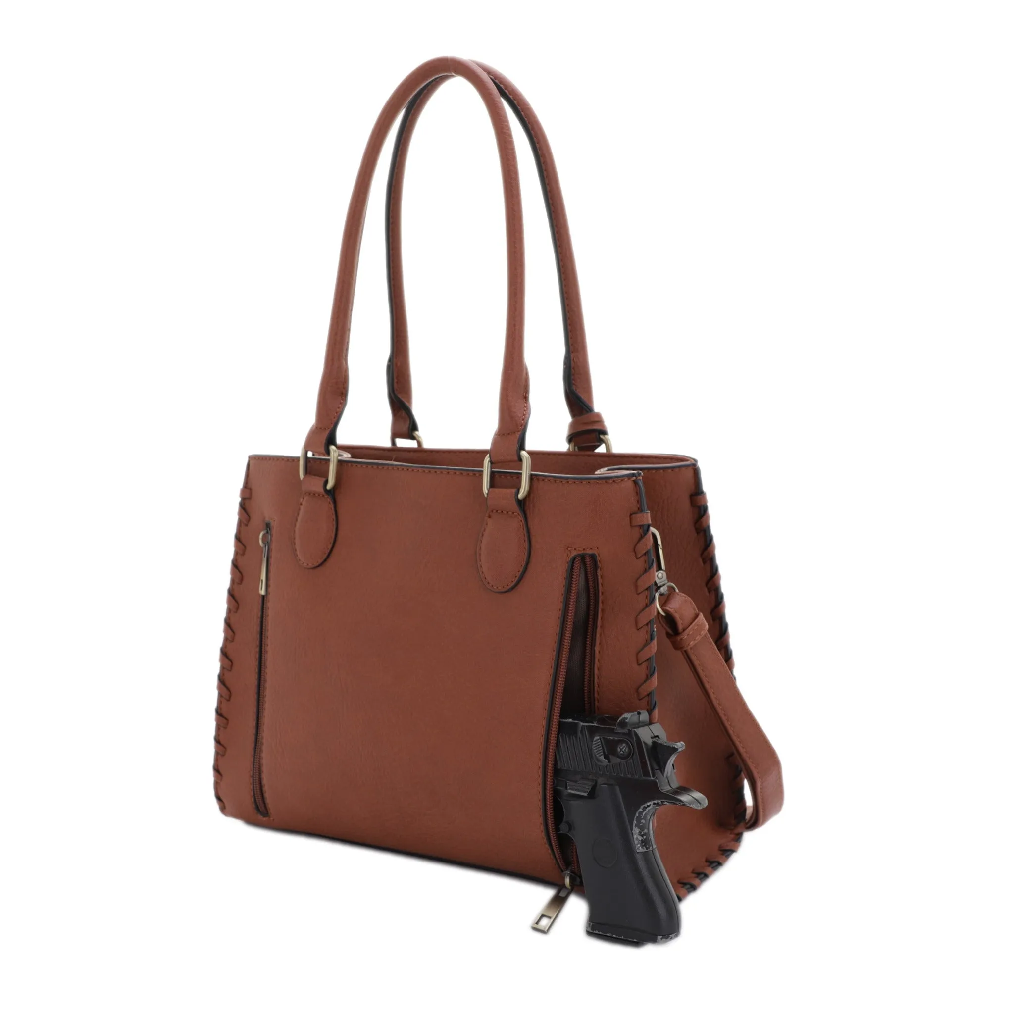 Lioness Concealed Carry Satchel Bag with Tassel