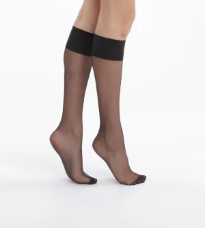 Lot de 2 mi-bas voile noirs Mes Essentiels 15D