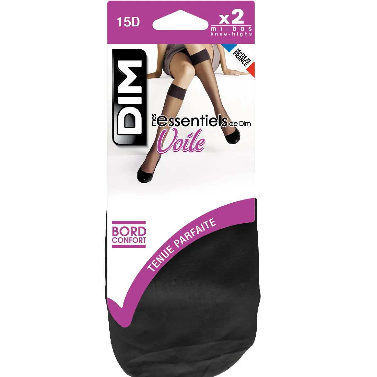 Lot de 2 mi-bas voile noirs Mes Essentiels 15D