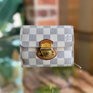 LOUIS VUITTON Joey Portofeuil Damier Azur Wallet