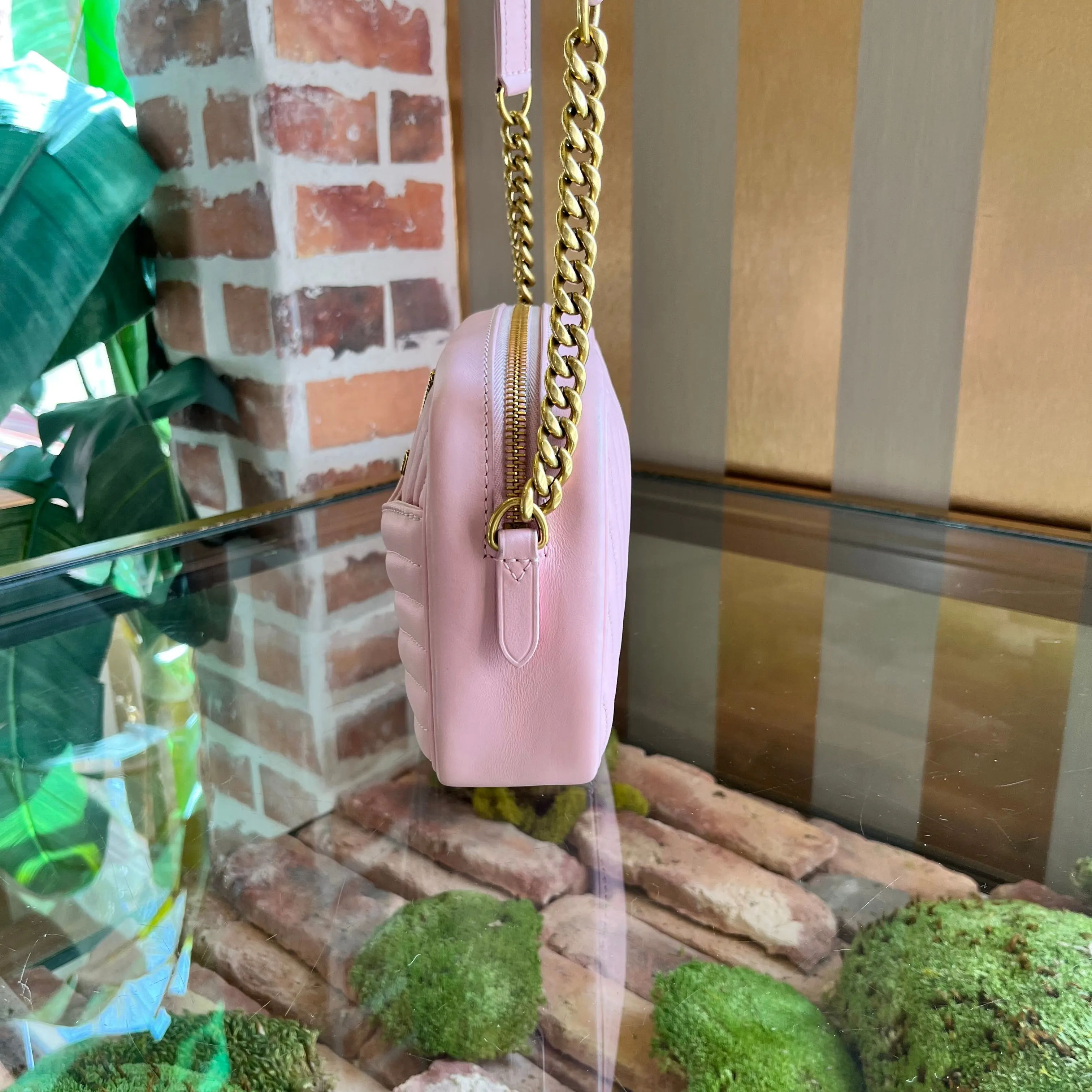 LOUIS VUITTON New Wave Pink Quilted Camera Bag