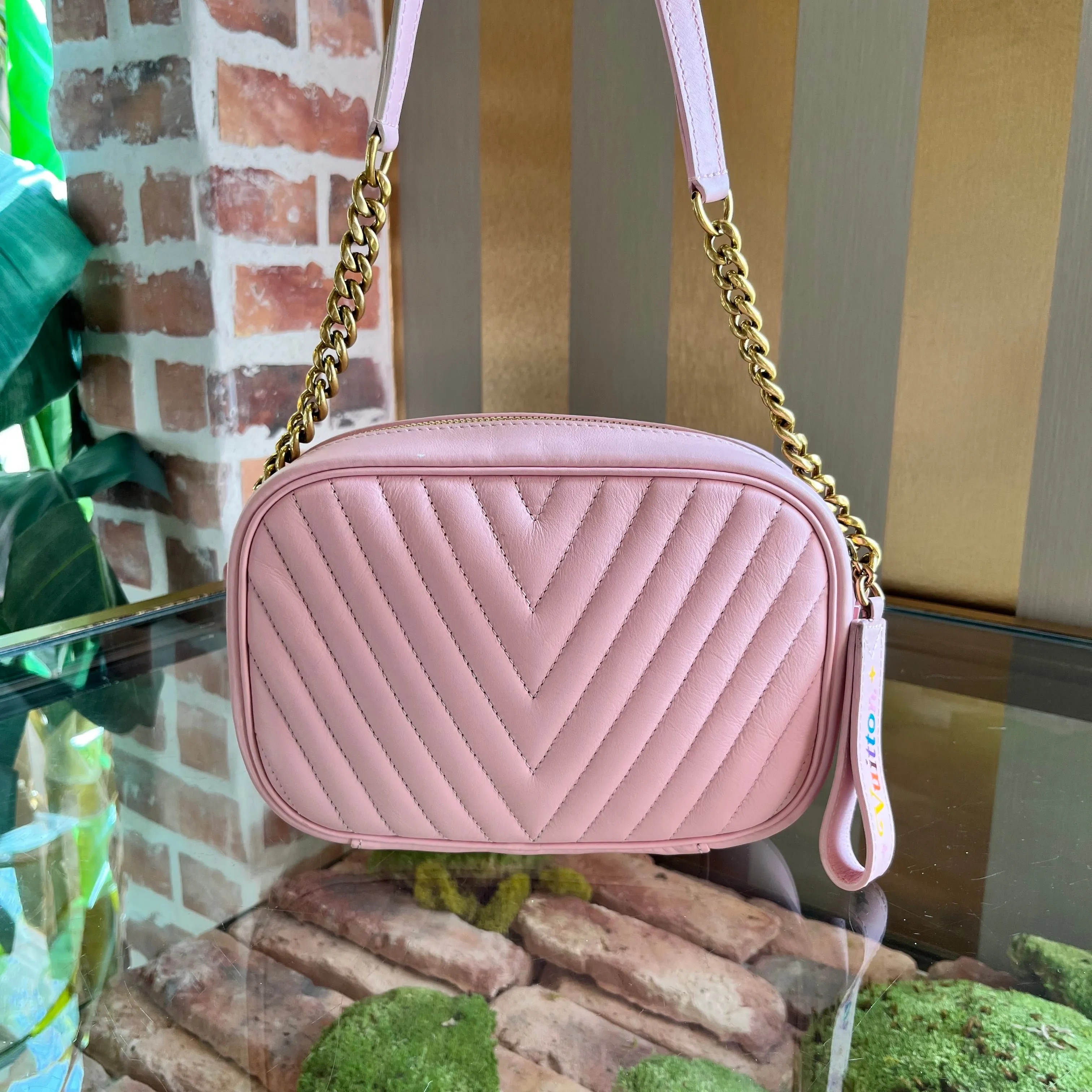 LOUIS VUITTON New Wave Pink Quilted Camera Bag