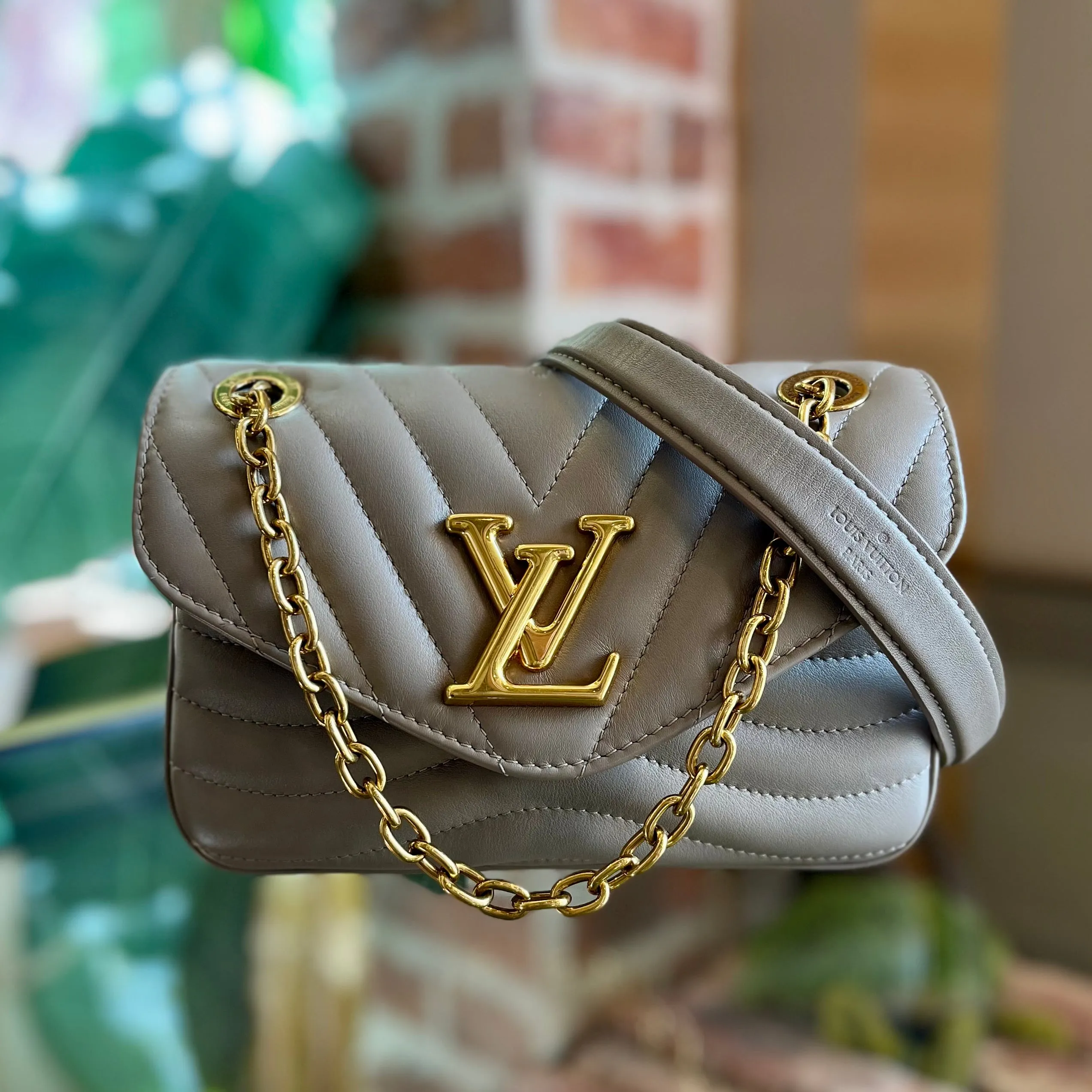 LOUIS VUITTON New Wave Taupe PM Chain Bag