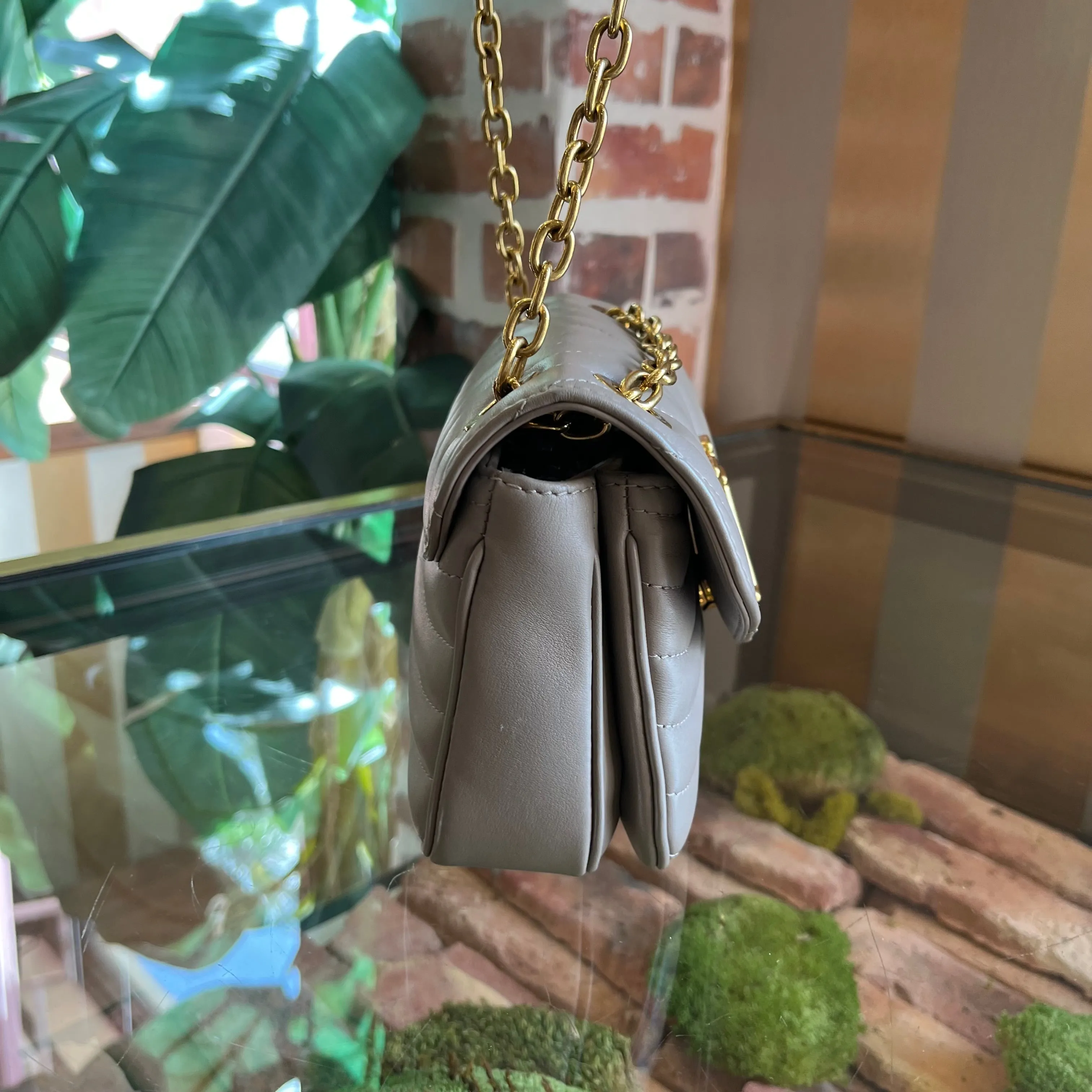 LOUIS VUITTON New Wave Taupe PM Chain Bag