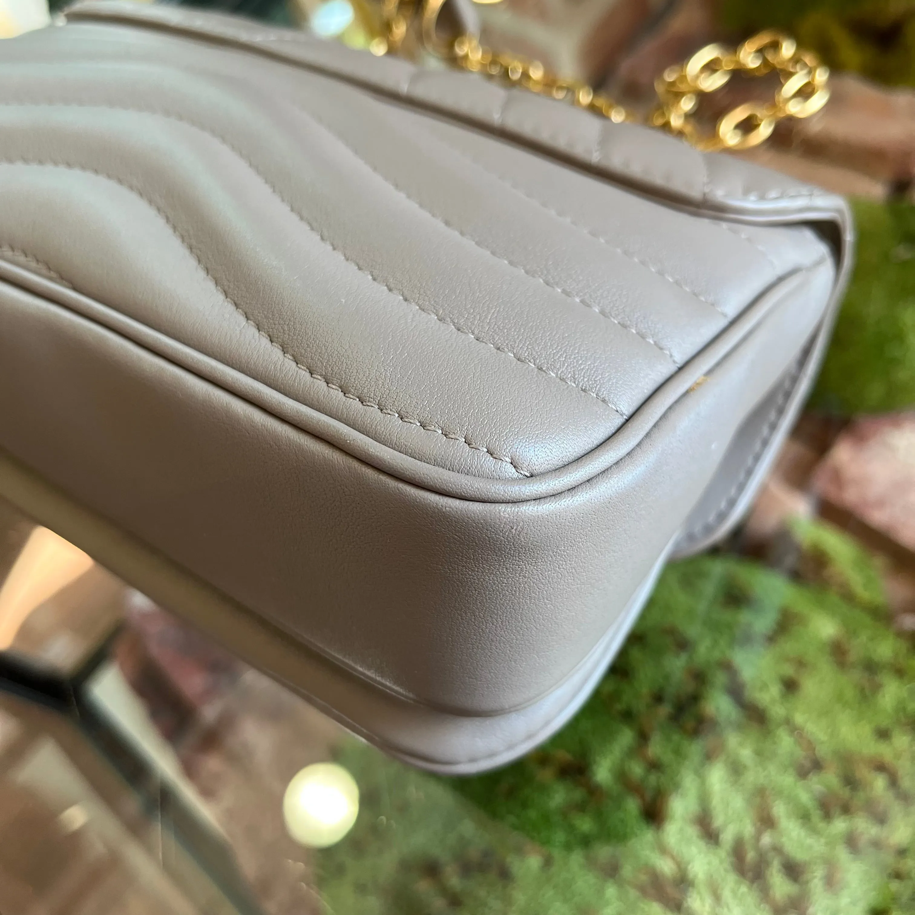 LOUIS VUITTON New Wave Taupe PM Chain Bag