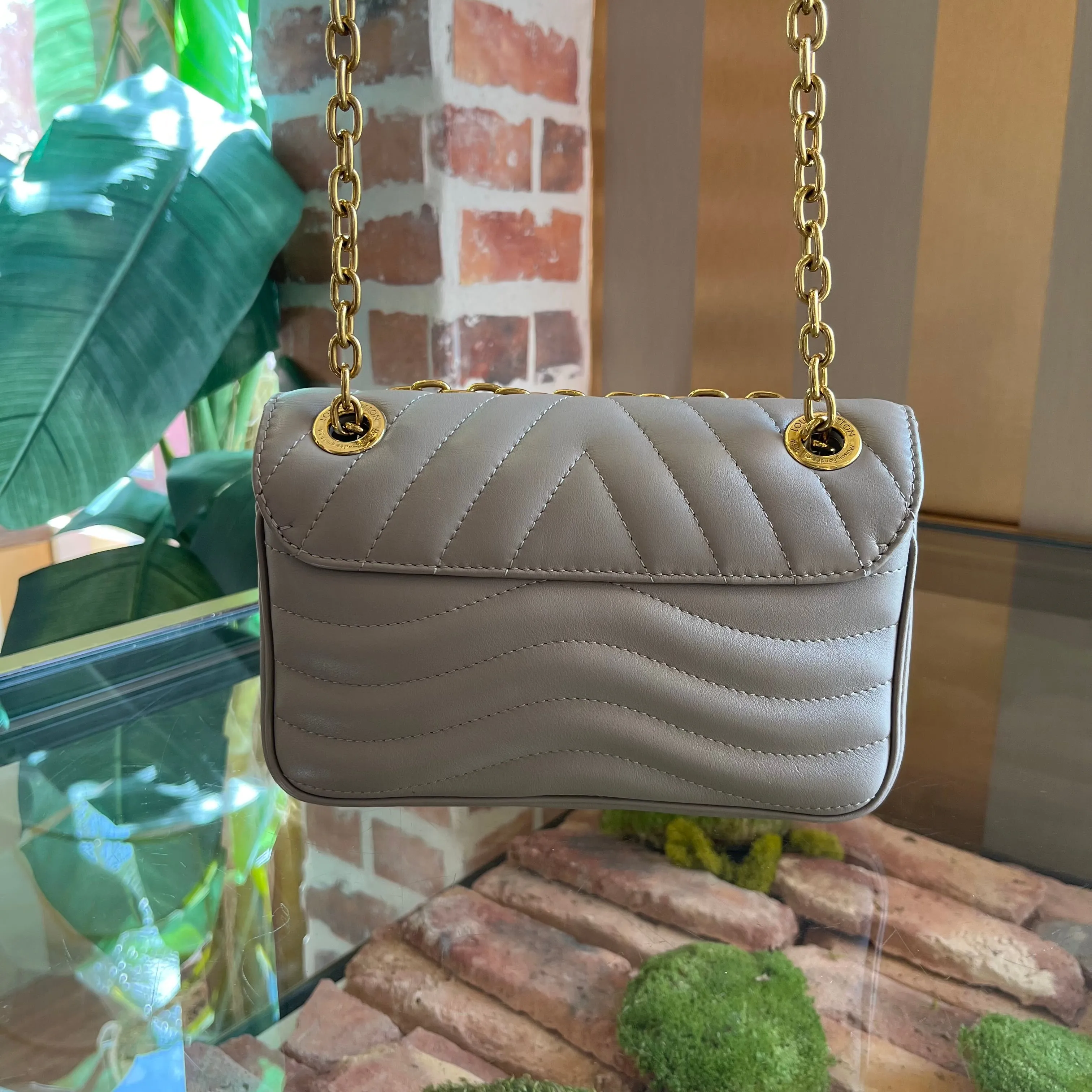 LOUIS VUITTON New Wave Taupe PM Chain Bag