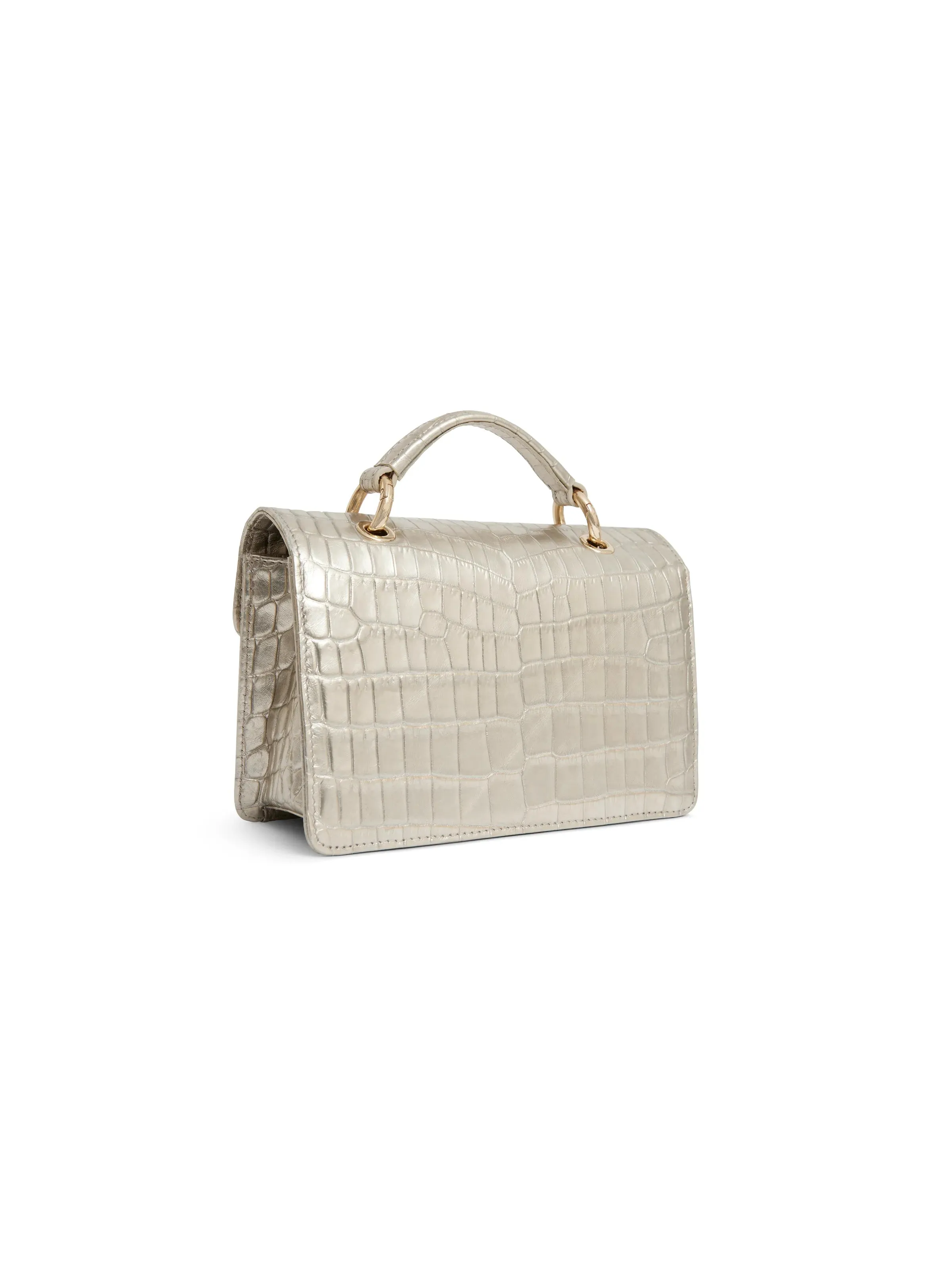 Loxley Mini Crossbody Bag - Champagne Croc Print Leather