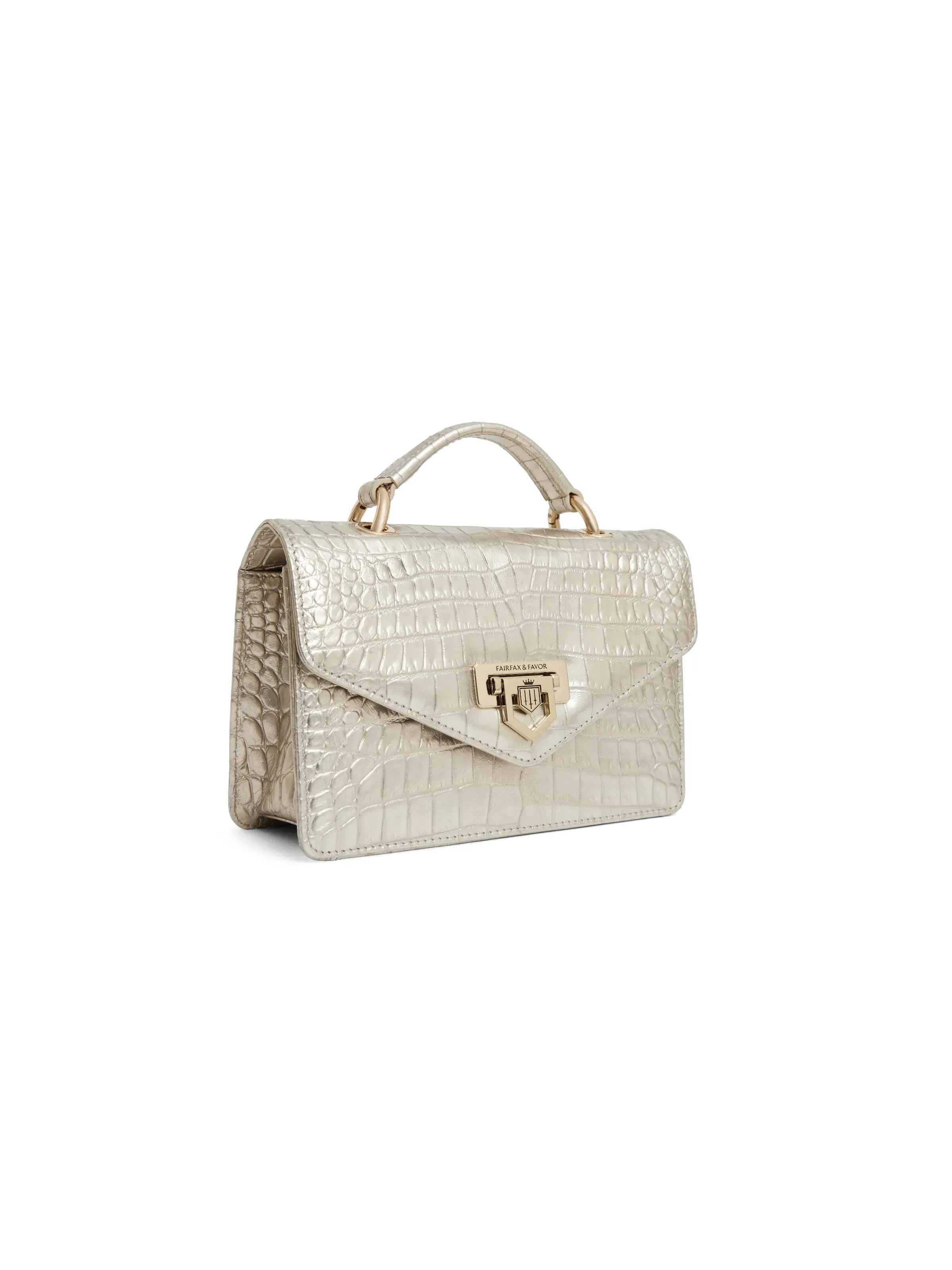 Loxley Mini Crossbody Bag - Champagne Croc Print Leather