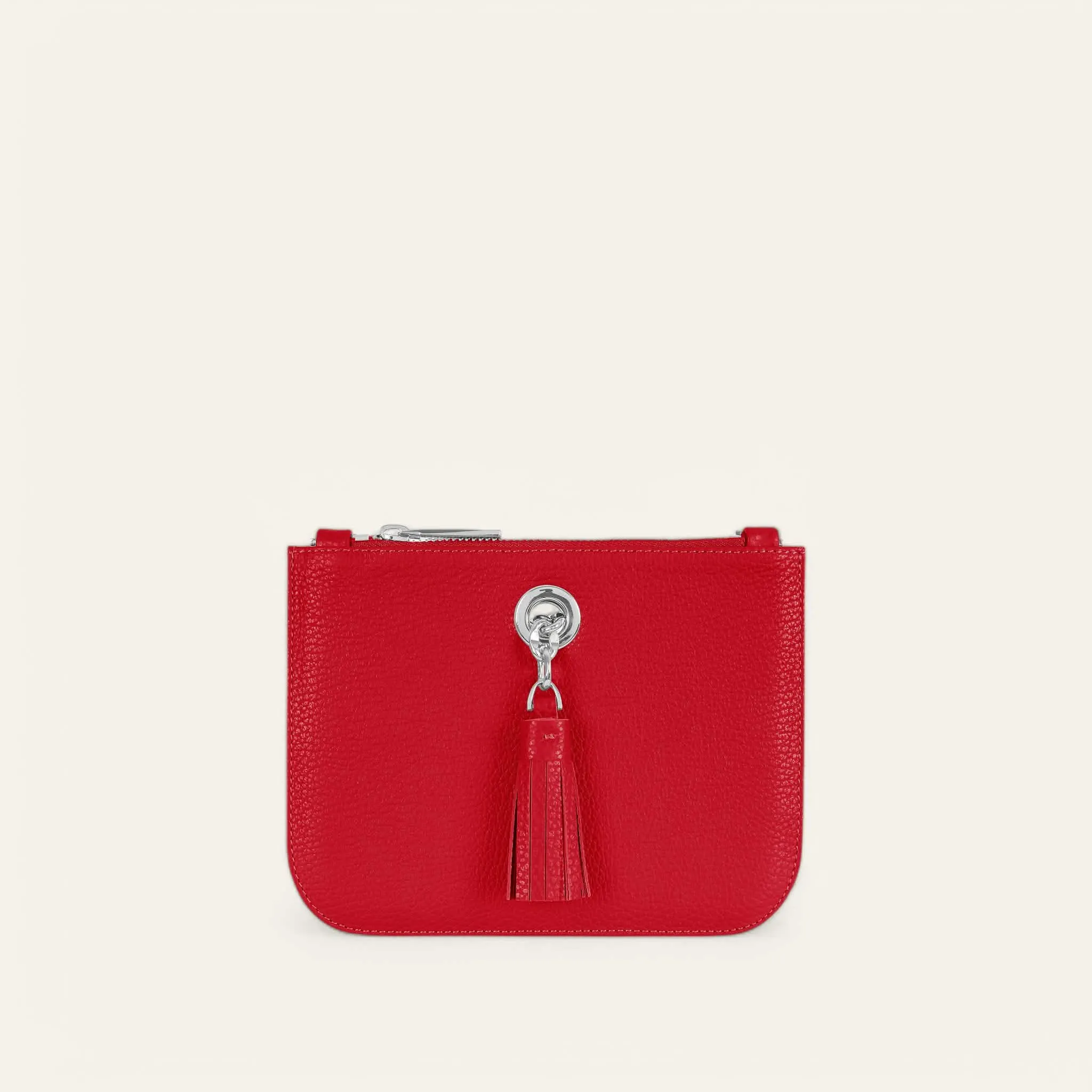 Mini D Tote | Pillarbox Red with Silver hardware