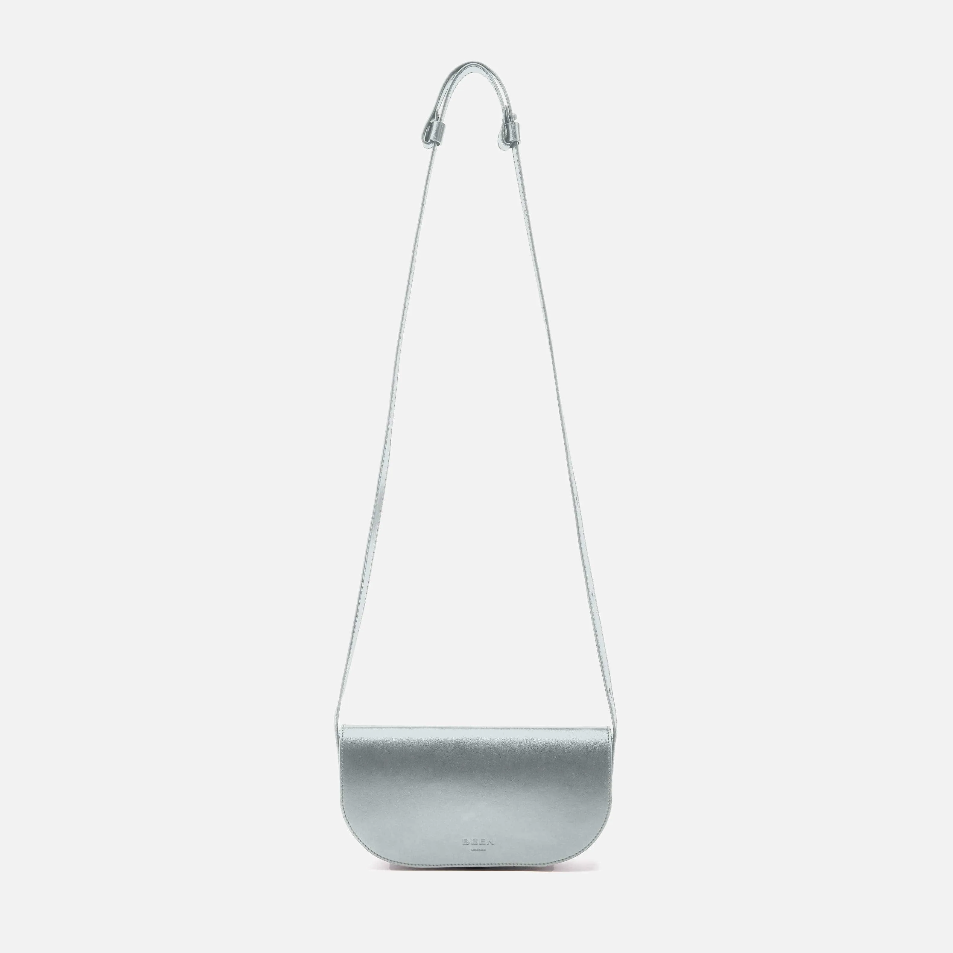 Mini Millais Apple Leather Vegan Crossbody Bag | Silver Birch