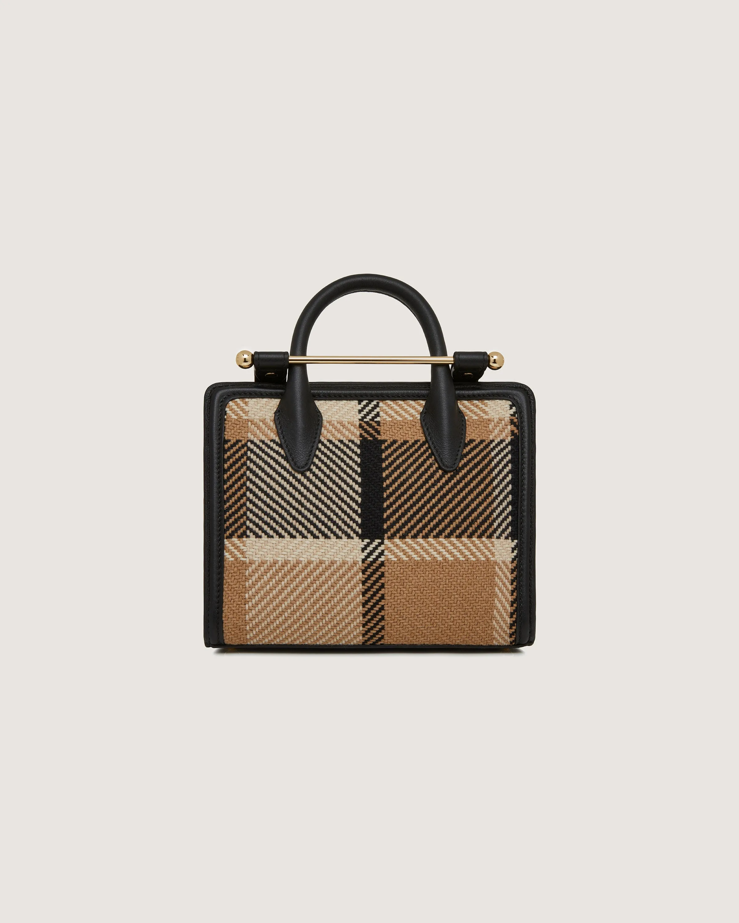 Mini Tote - Black/Camel Tartan