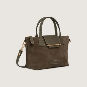 Mini Travel Tote - Khaki Suede
