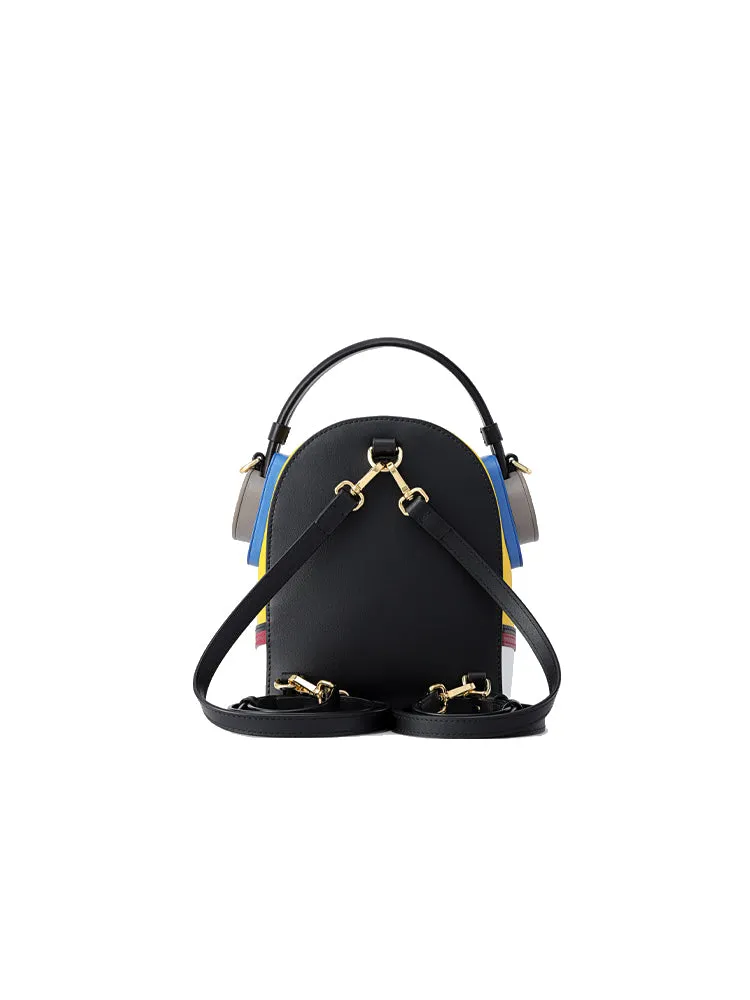 Minions Denim with Leather Backpack - Sport Wear with Earphone