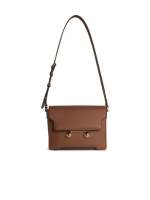 'New Trunk' Beige Leather Crossbody Bag