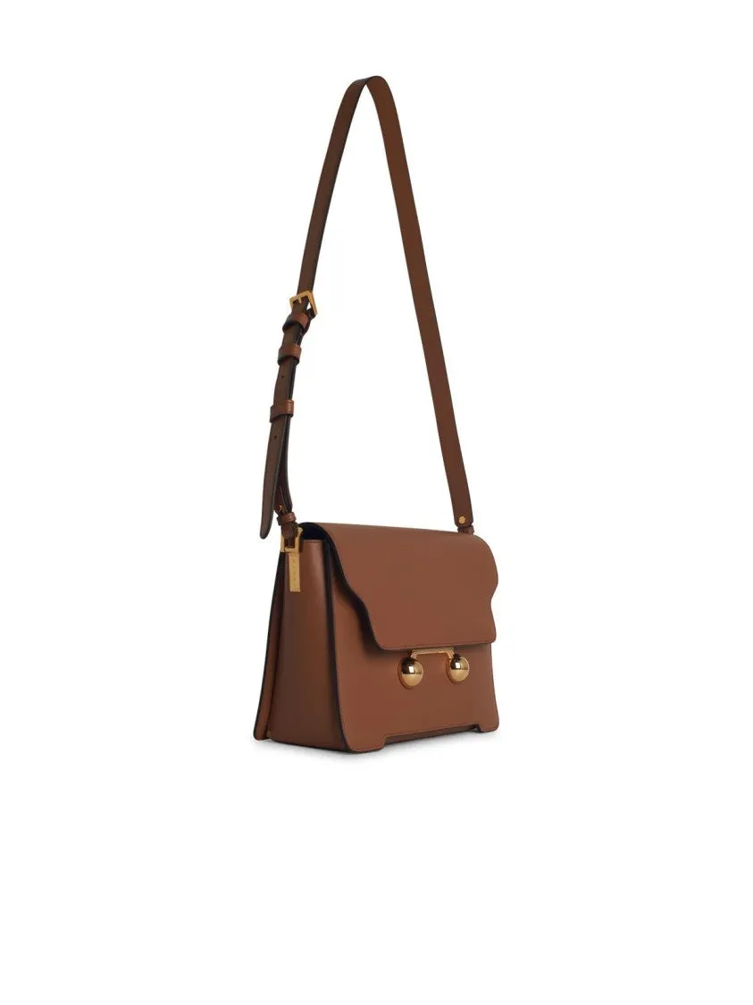 'New Trunk' Beige Leather Crossbody Bag