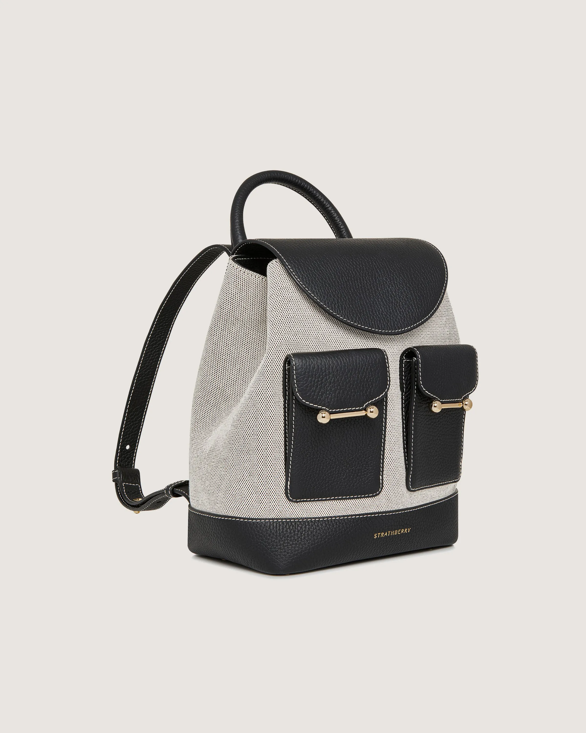 Osette Backpack - Black/Cream Canvas