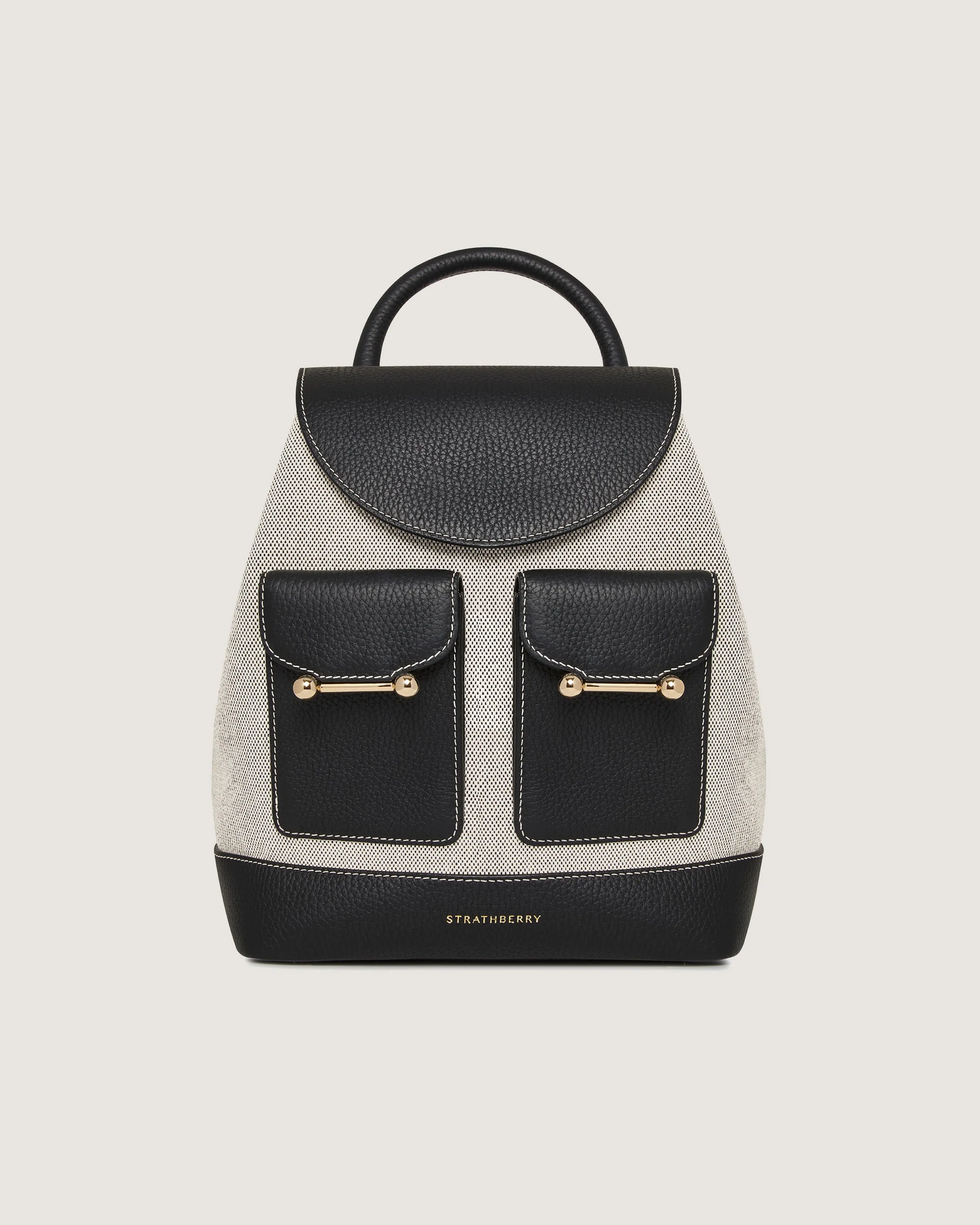 Osette Backpack - Black/Cream Canvas