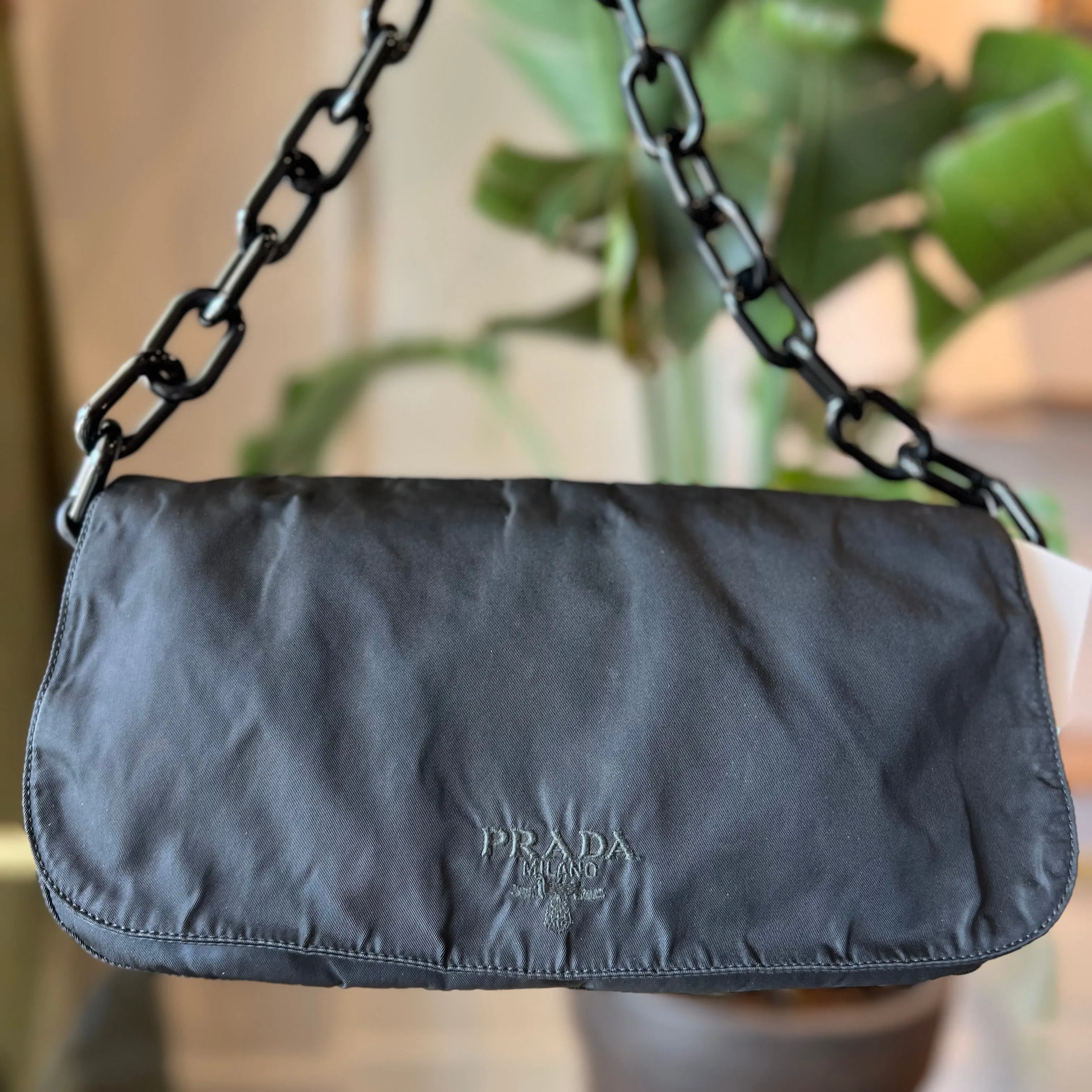 PRADA Shoulder Bag Black Nylon