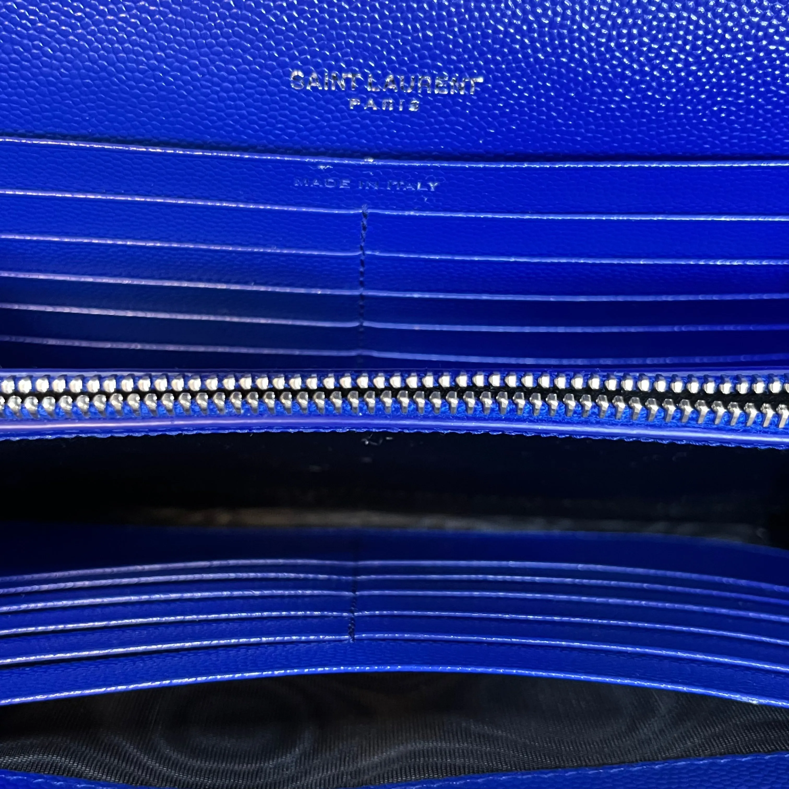 SAINT LAURENT Envelope Wallet On Chain Grain De Poudre Crossbody