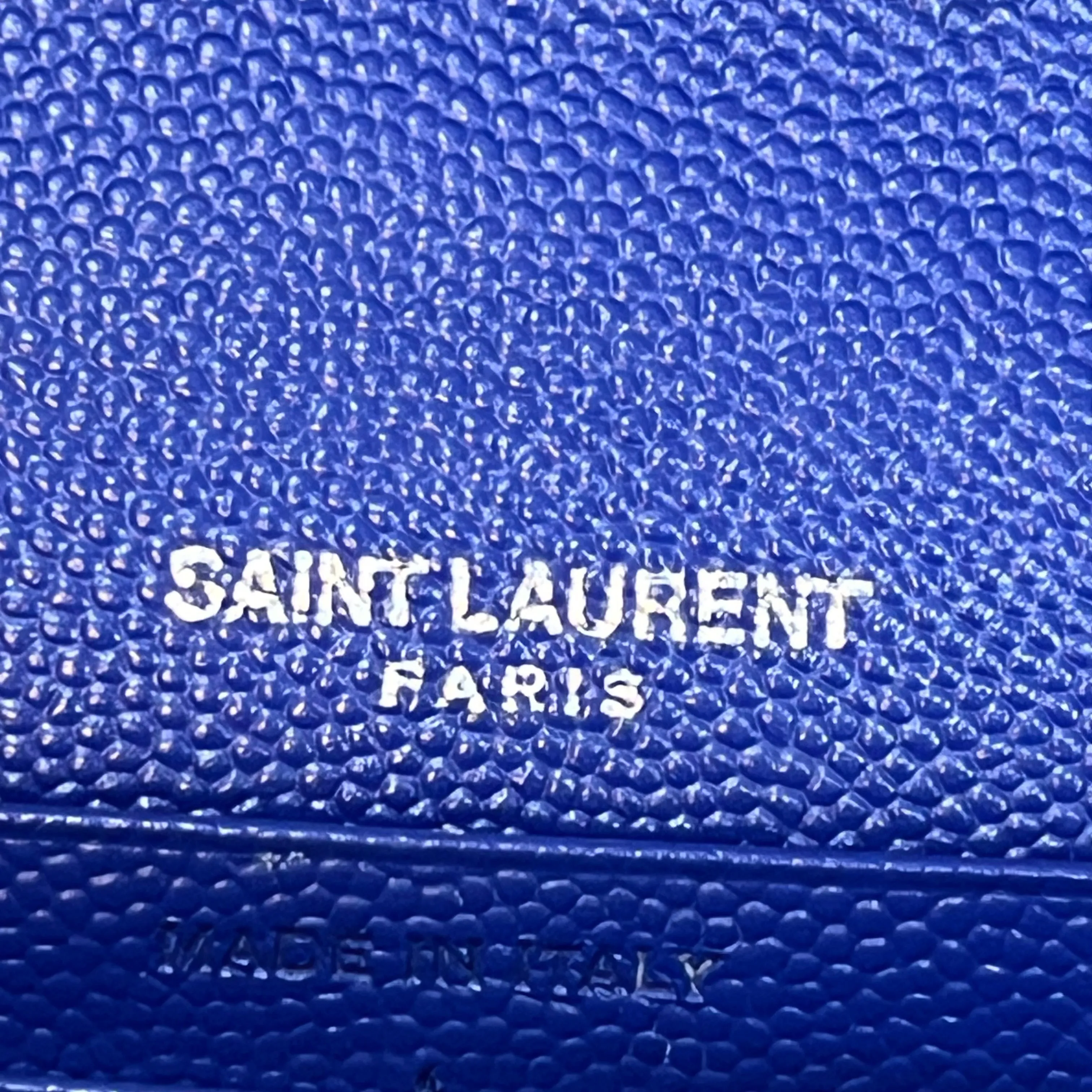 SAINT LAURENT Envelope Wallet On Chain Grain De Poudre Crossbody