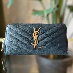 SAINT LAURENT Monogram Quilted Long Wallet