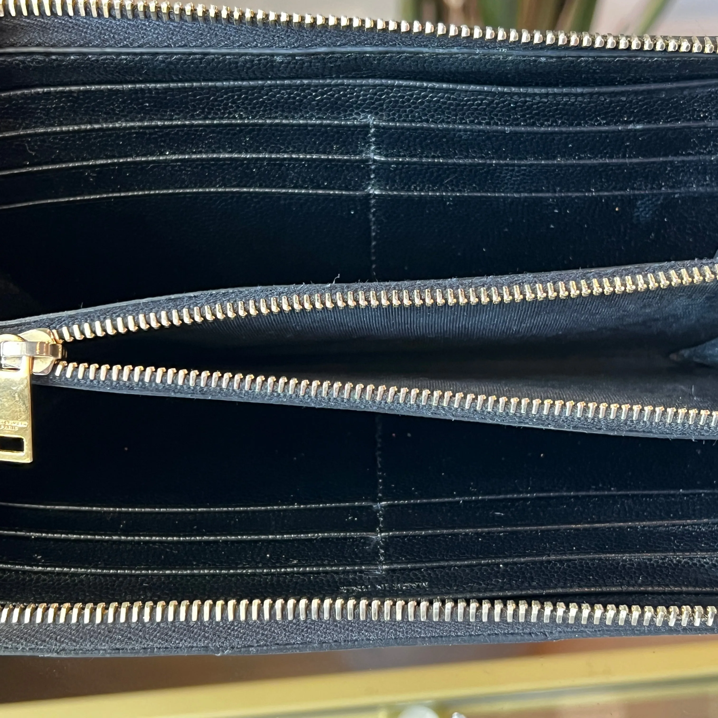 SAINT LAURENT Monogram Quilted Long Wallet