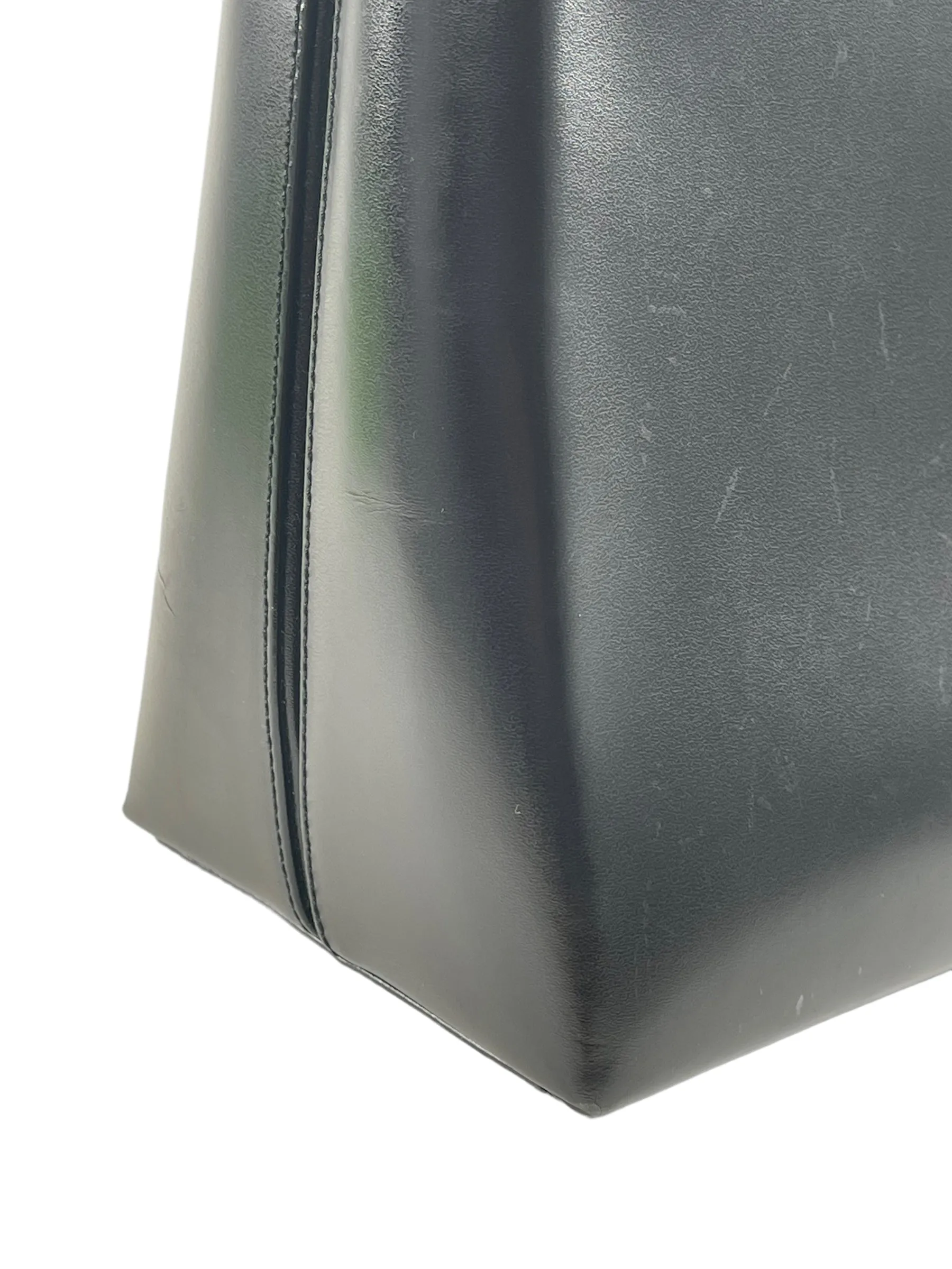 Salvatore Ferragamo Black Structured Leather Satchel