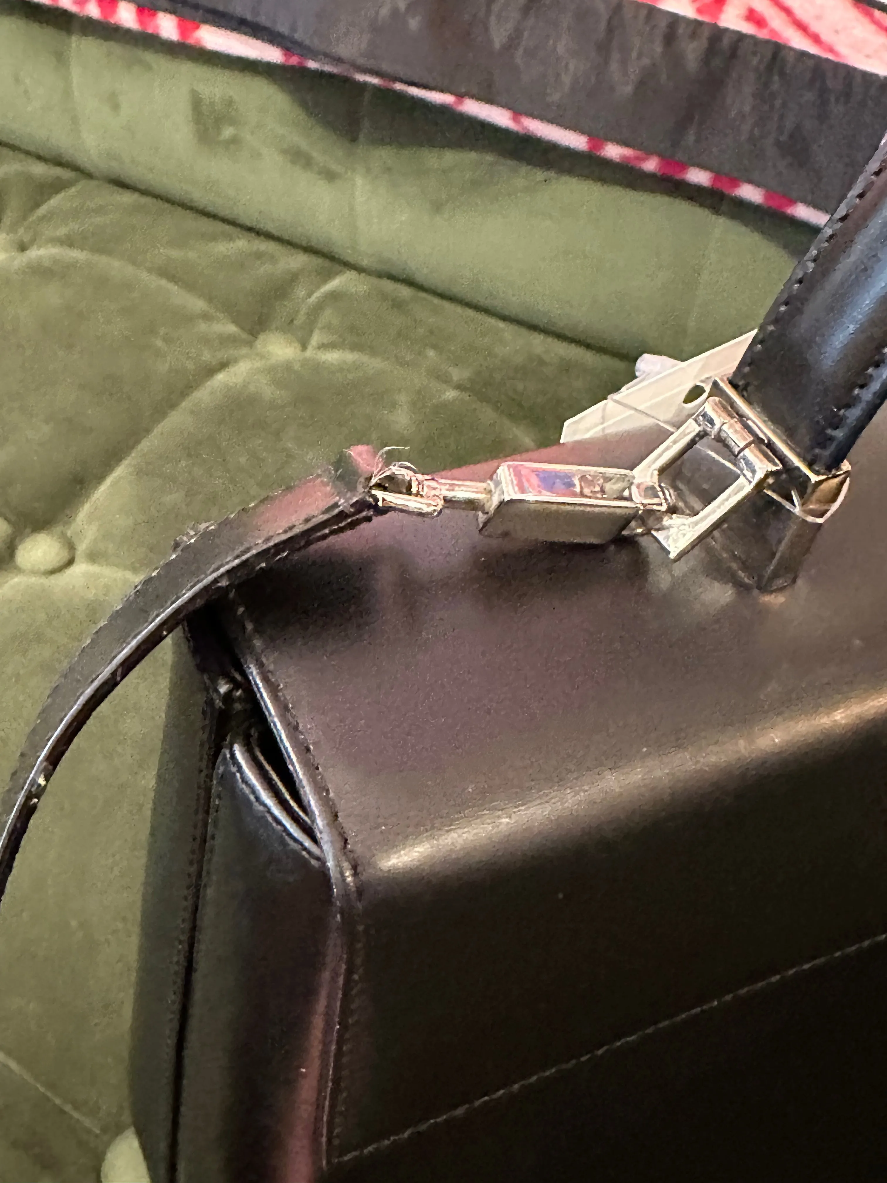 Salvatore Ferragamo Black Structured Leather Satchel