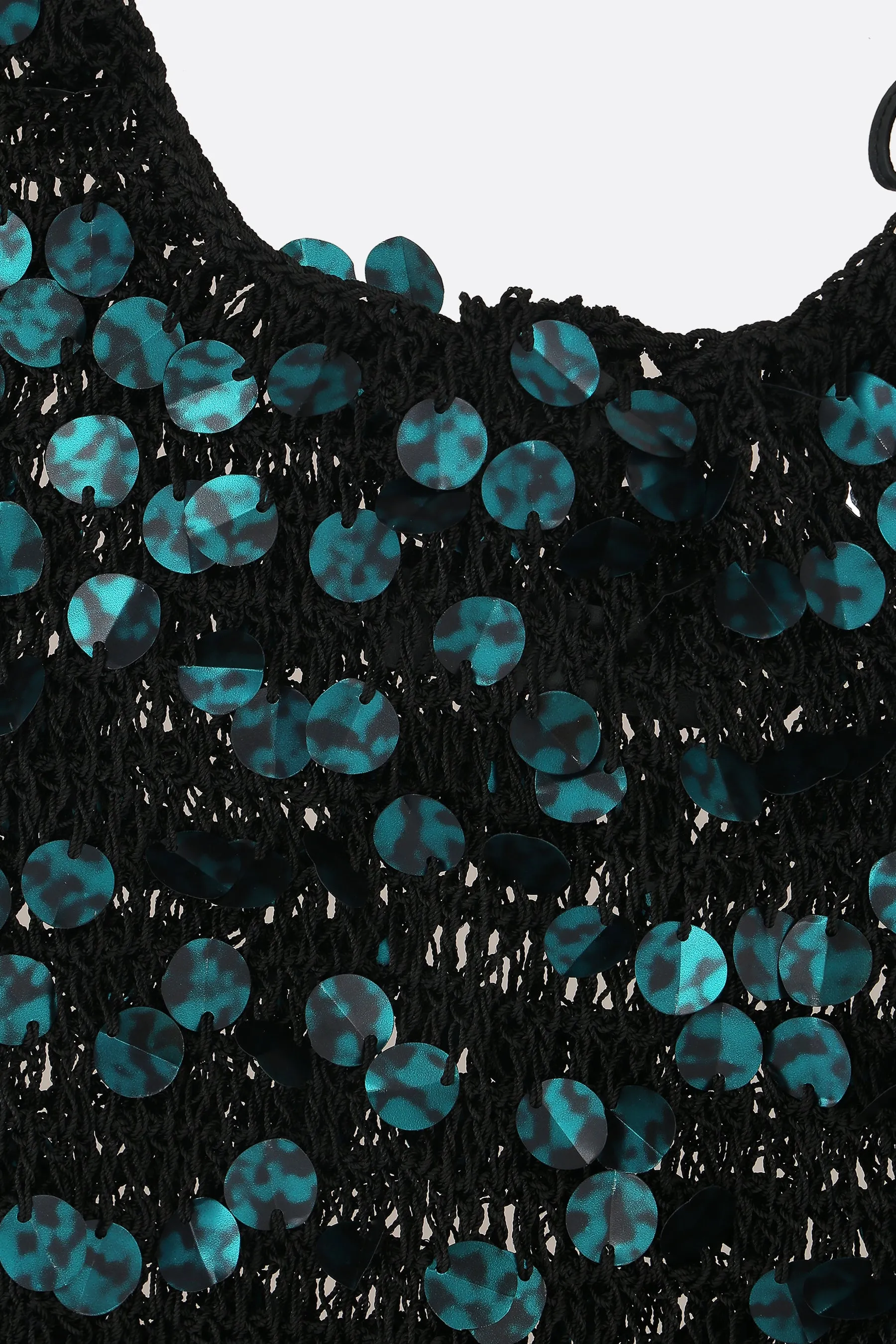 sequin mesh hobo bag