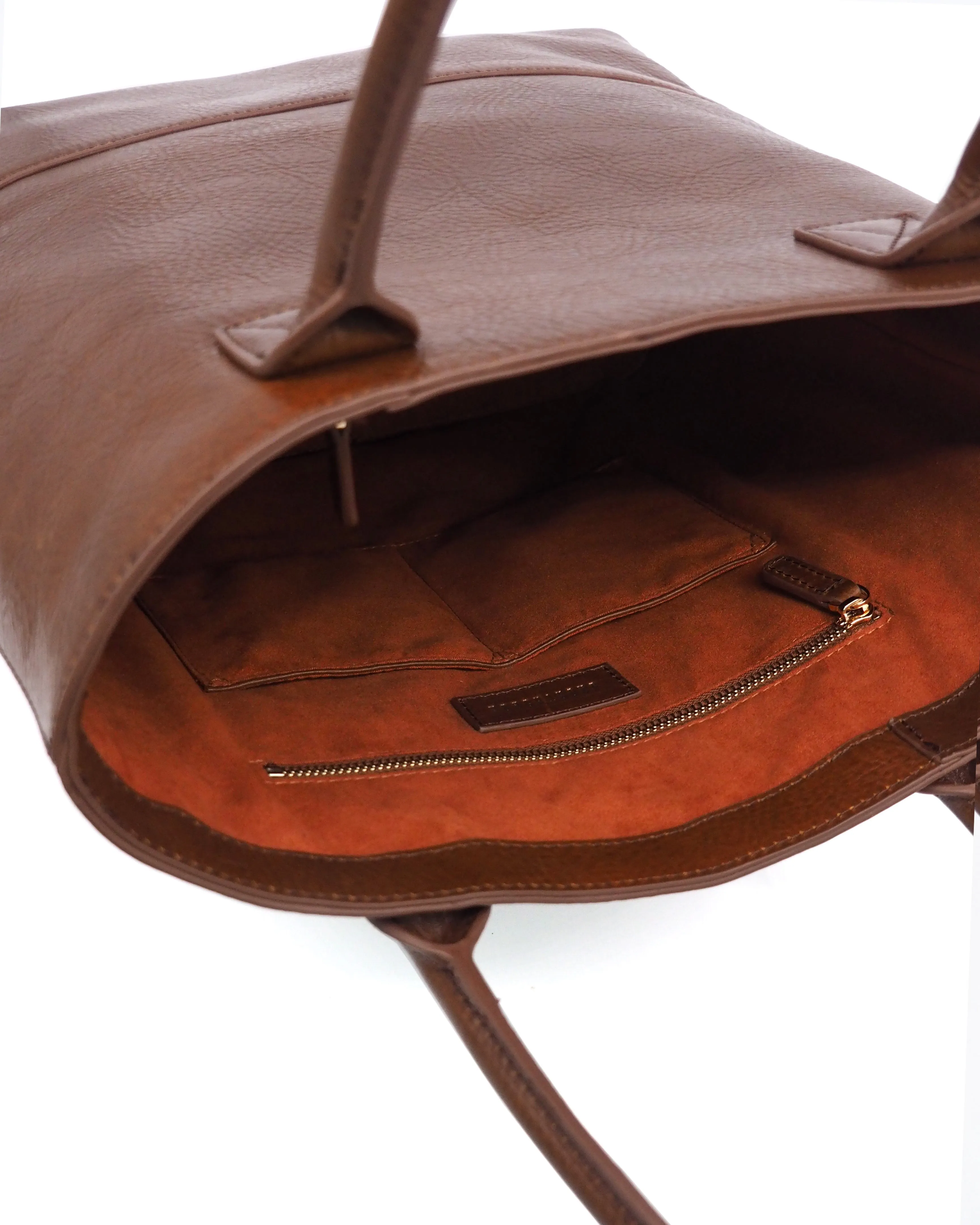 Svezia Tumbled Leather Grande Tote (Cognac)