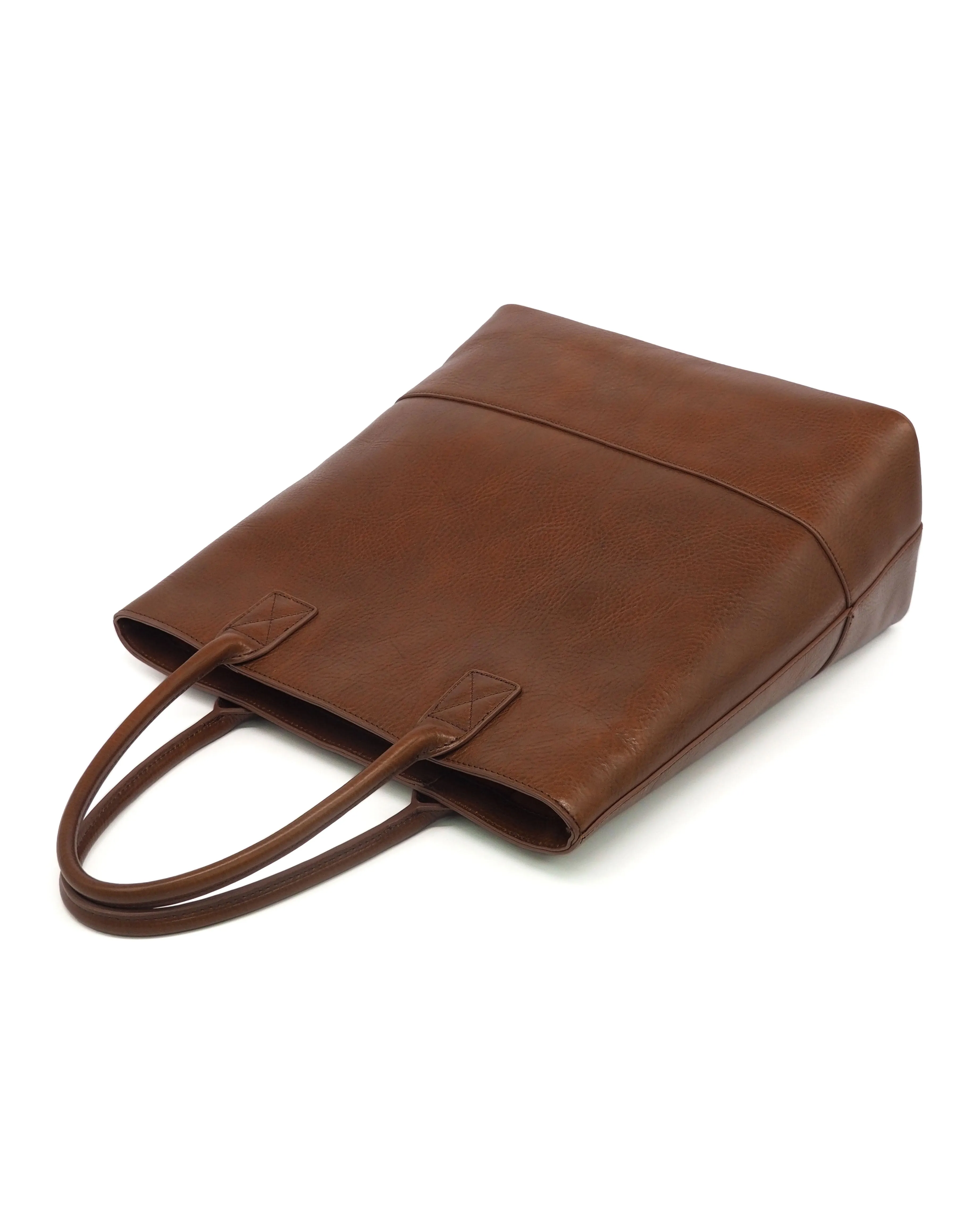 Svezia Tumbled Leather Grande Tote (Cognac)