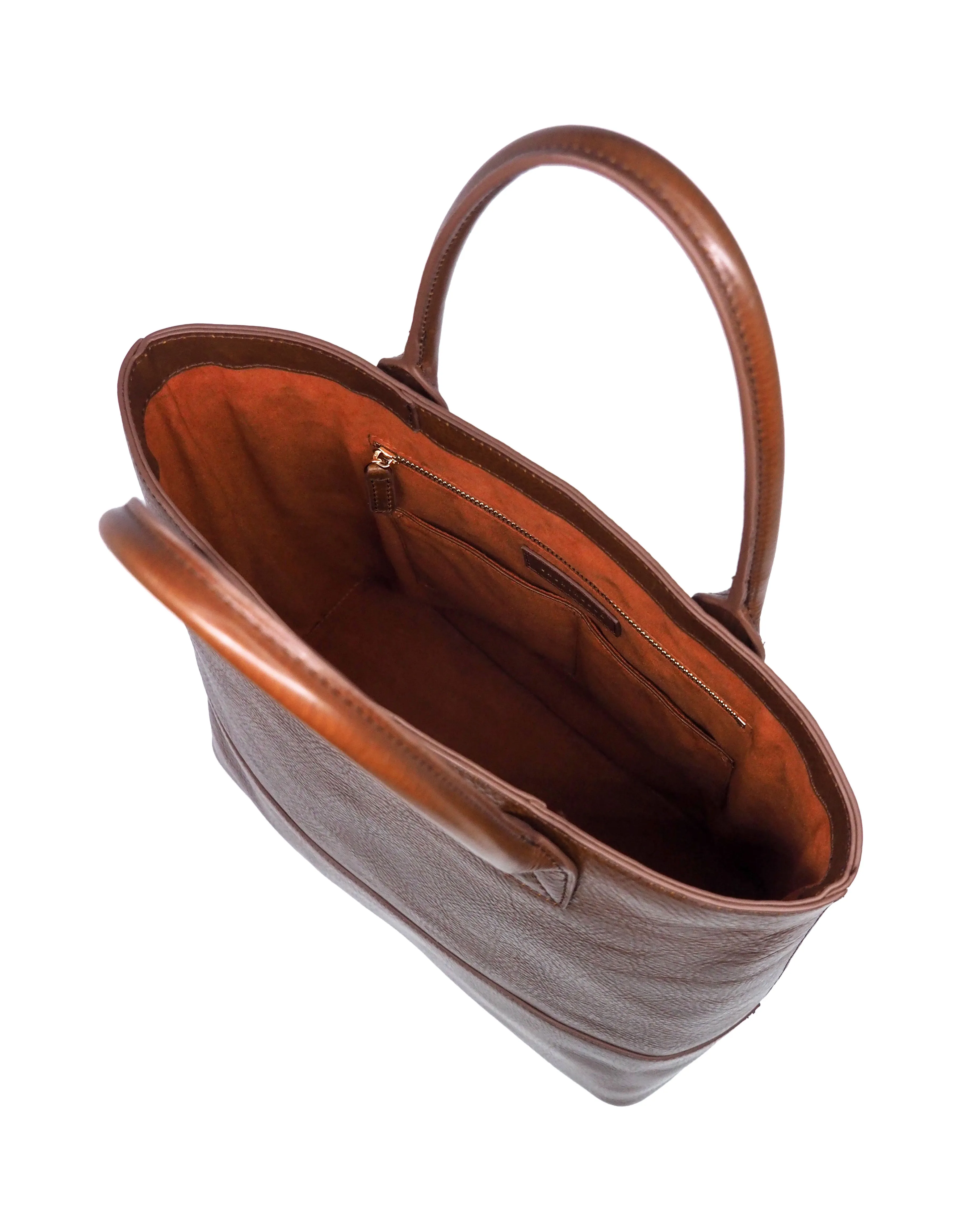 Svezia Tumbled Leather Grande Tote (Cognac)
