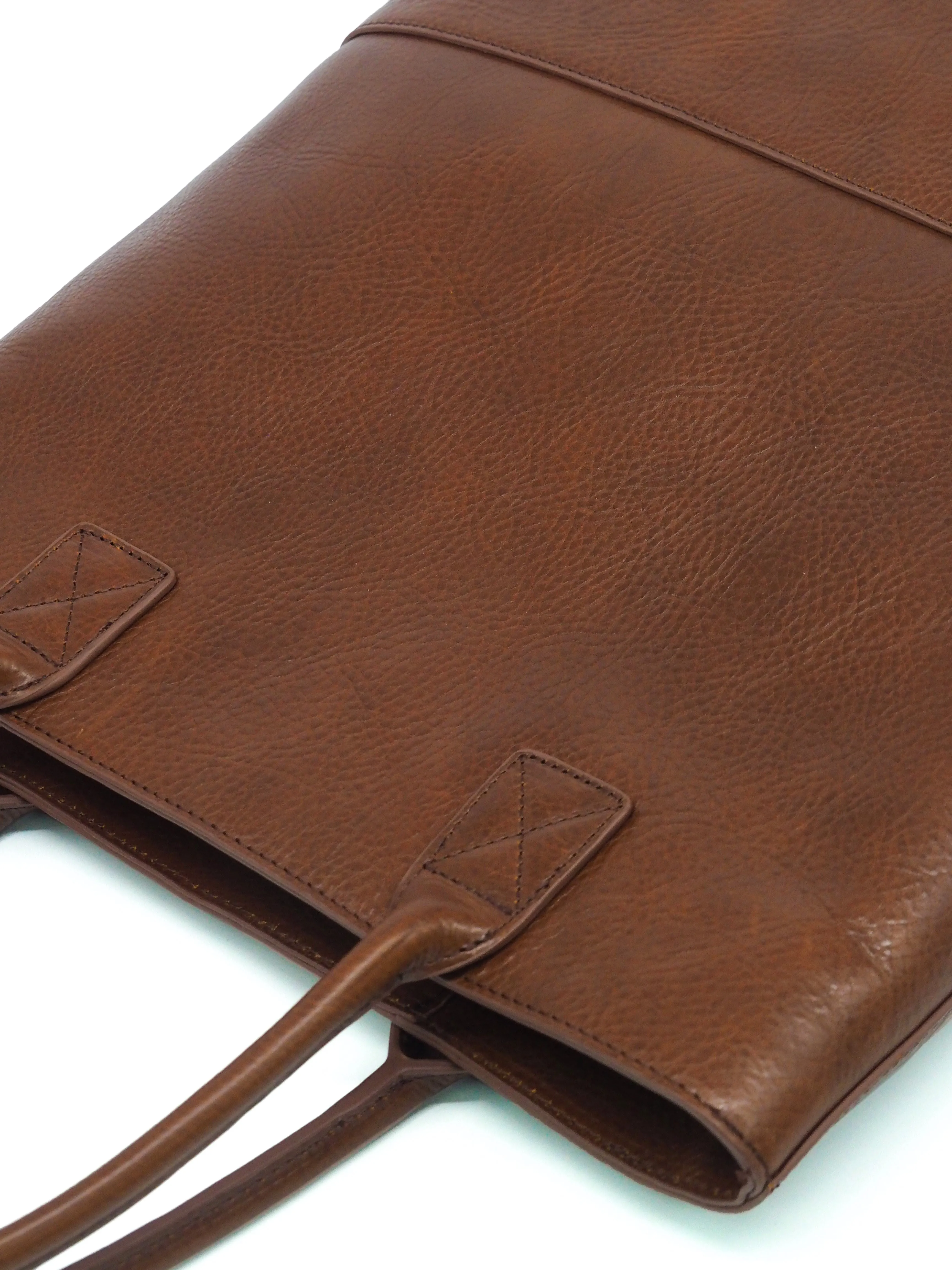 Svezia Tumbled Leather Grande Tote (Cognac)