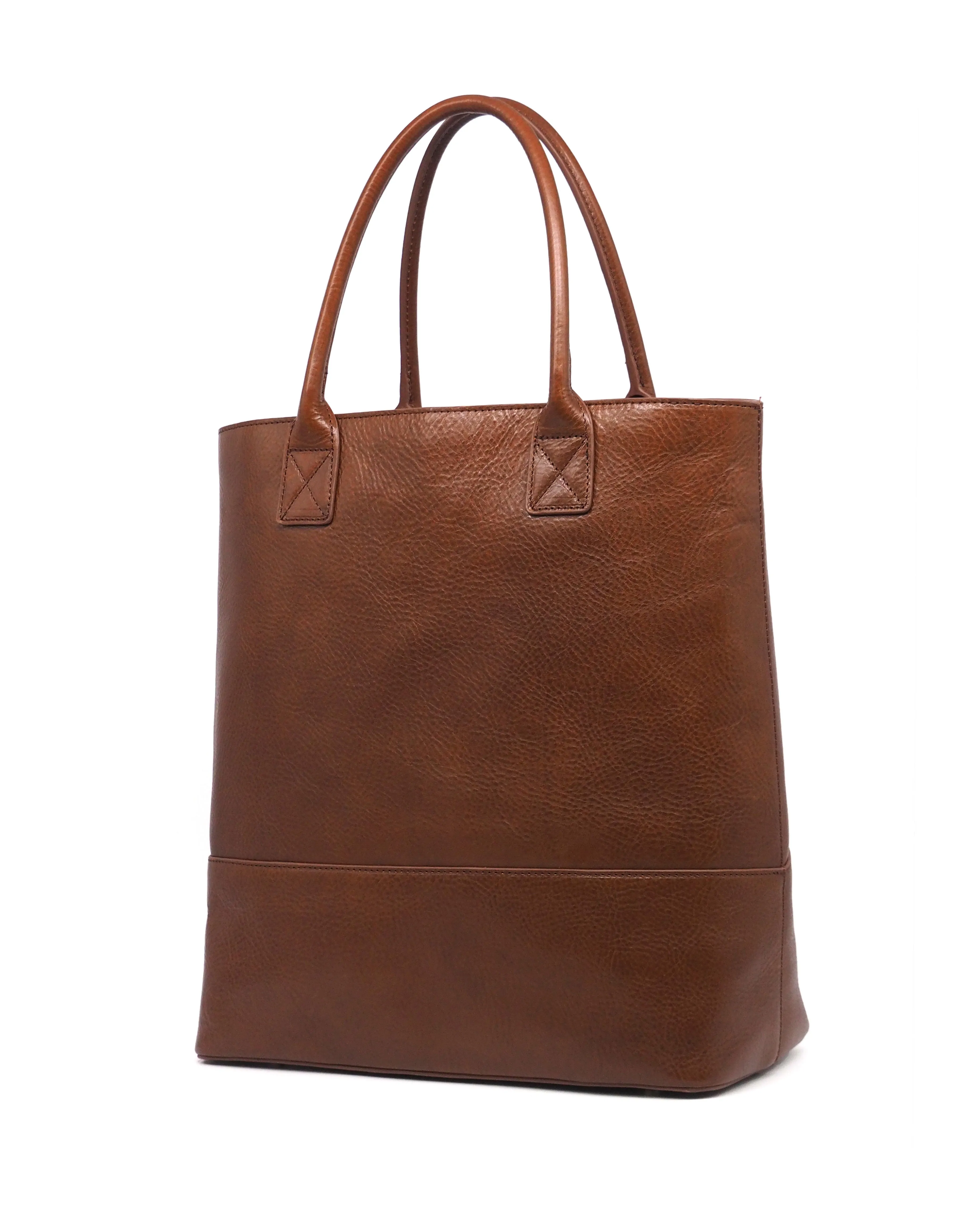 Svezia Tumbled Leather Grande Tote (Cognac)