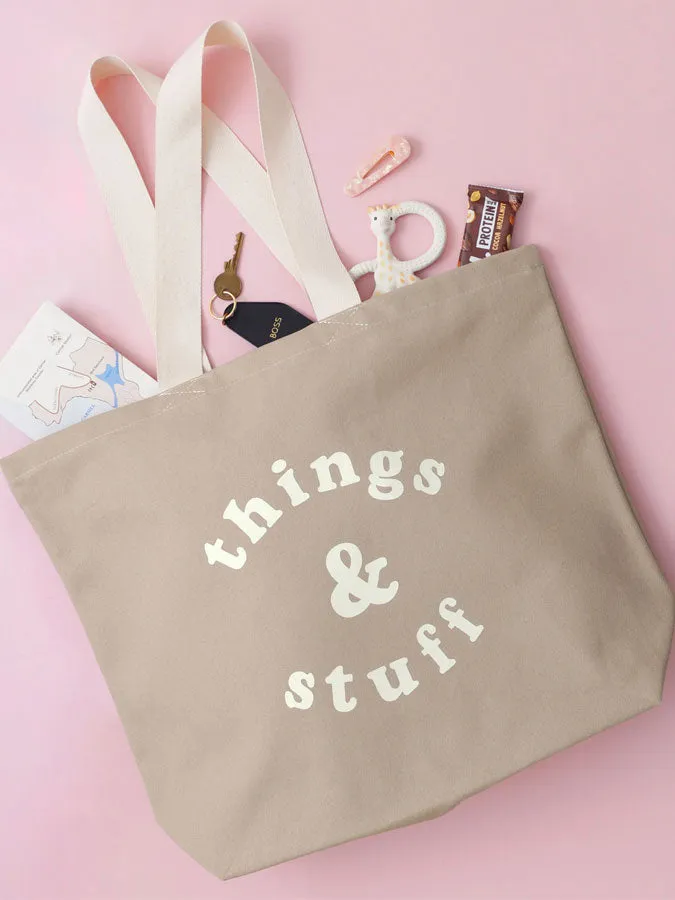 Things & Stuff - Stone Canvas Tote Bag