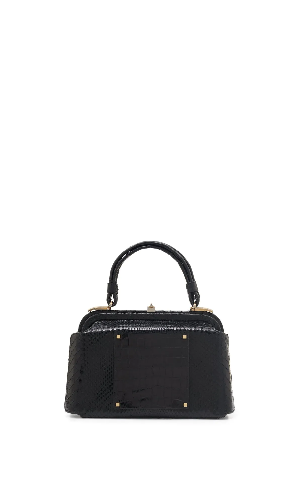 Vintage No.7 Bag in Black Snakeskin & Crocodile Leather