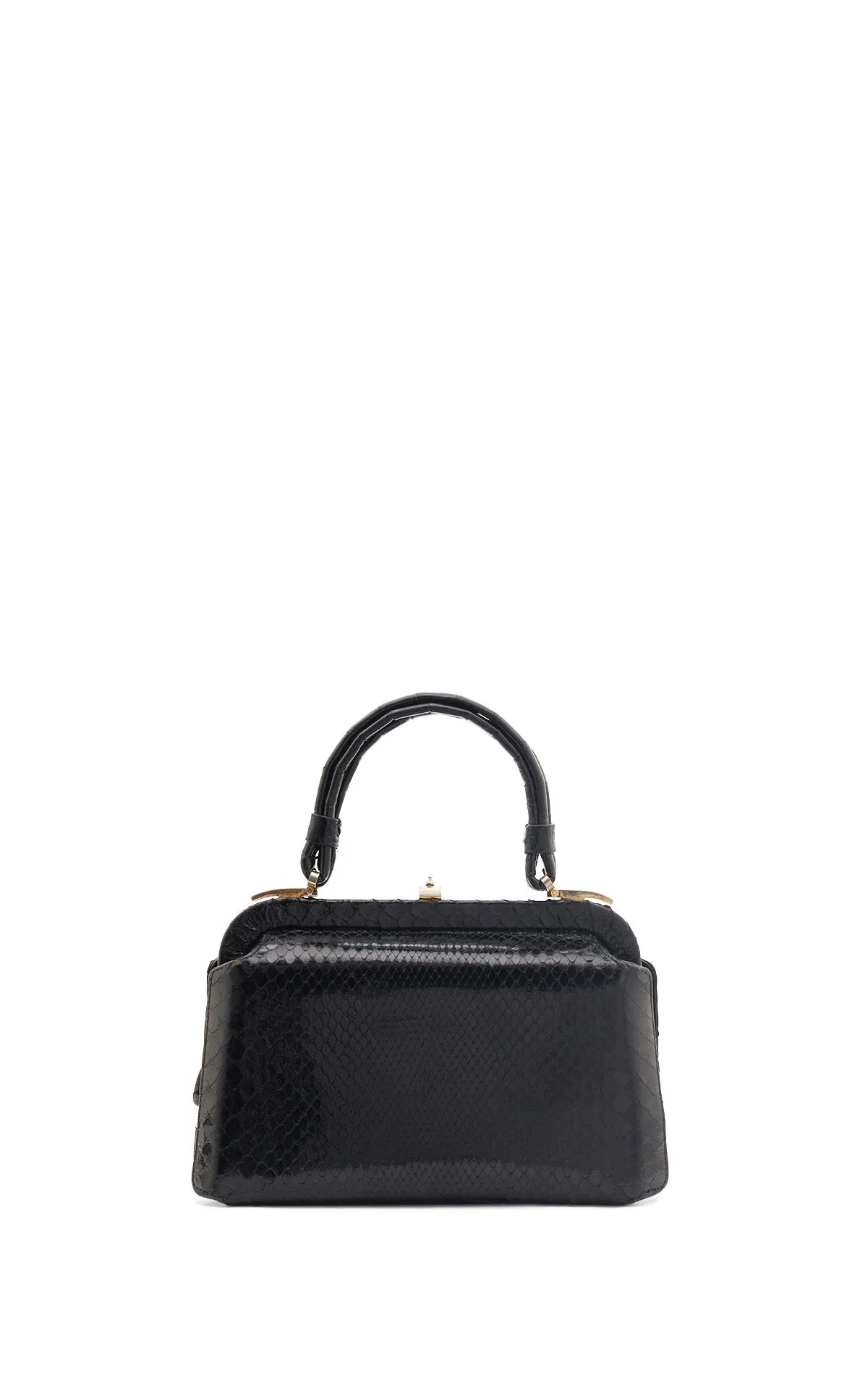 Vintage No.7 Bag in Black Snakeskin & Crocodile Leather