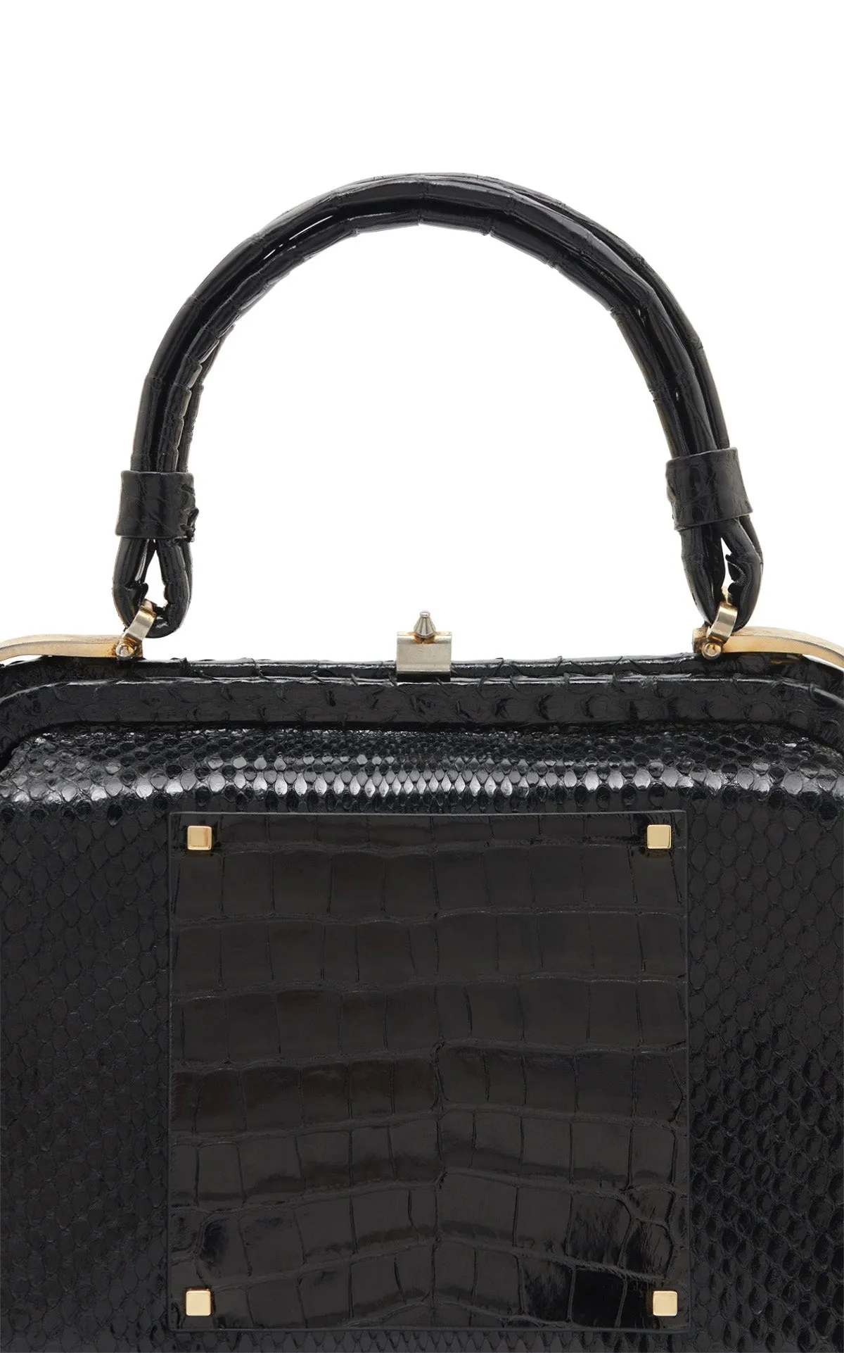 Vintage No.7 Bag in Black Snakeskin & Crocodile Leather