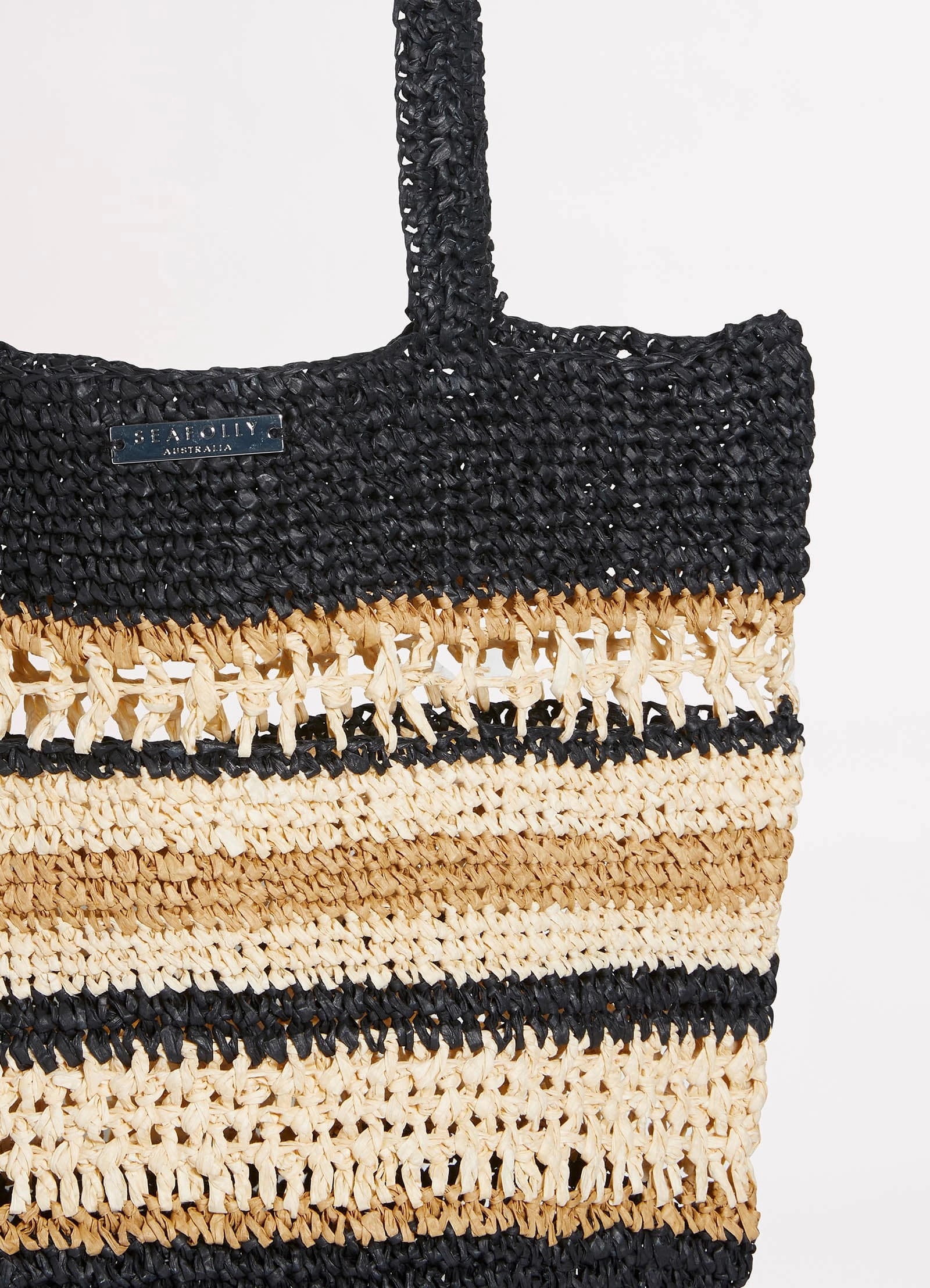 Woven Stripe Basket - Black