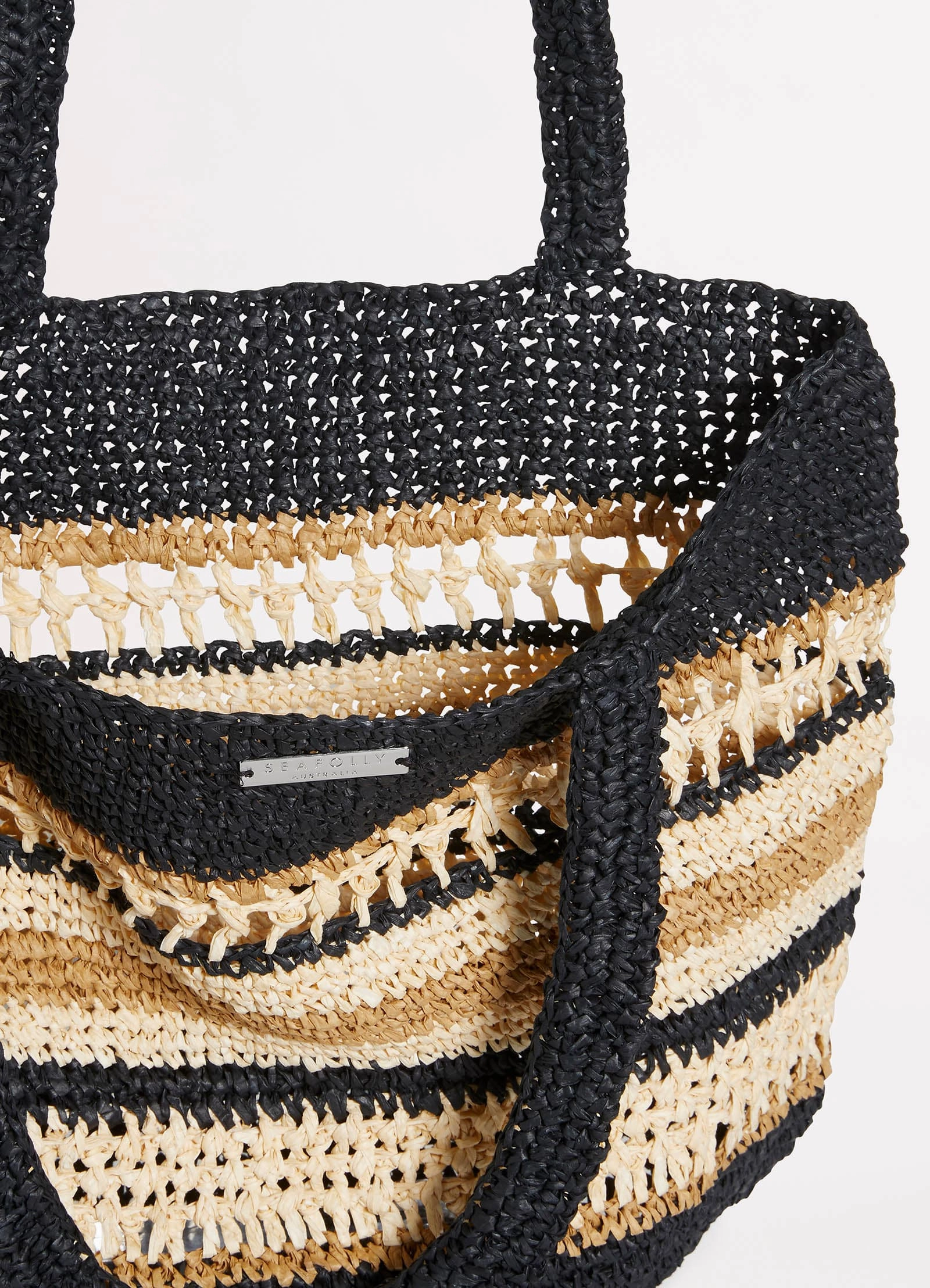 Woven Stripe Basket - Black