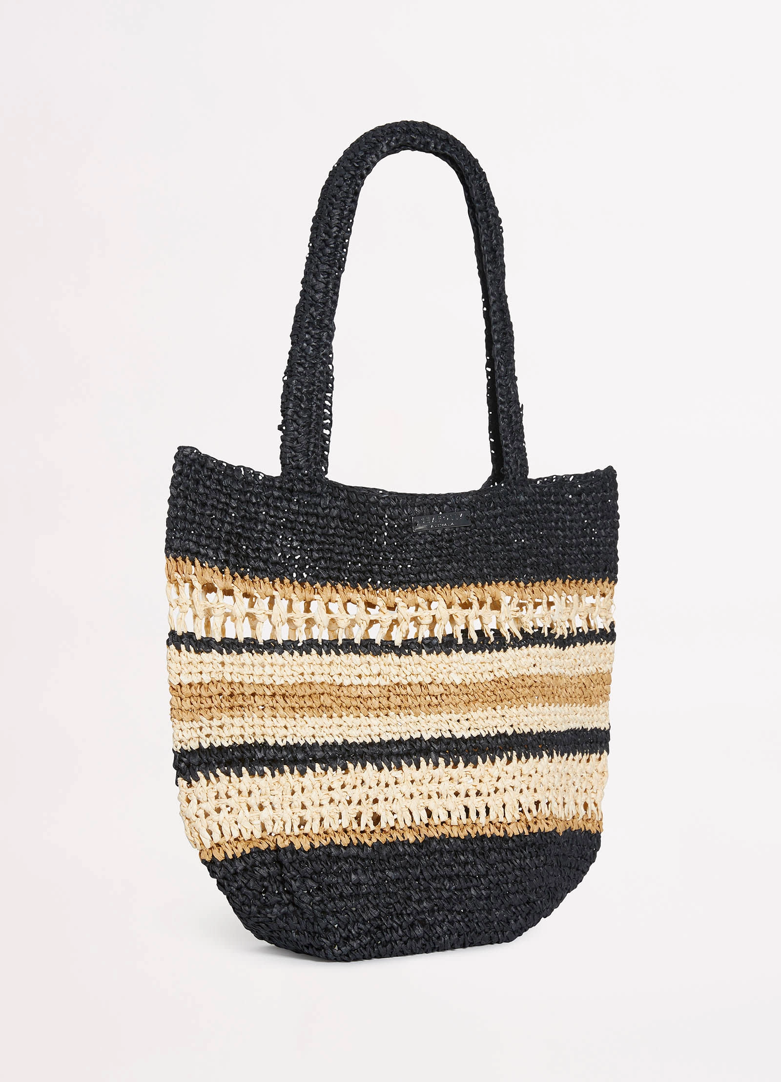 Woven Stripe Basket - Black